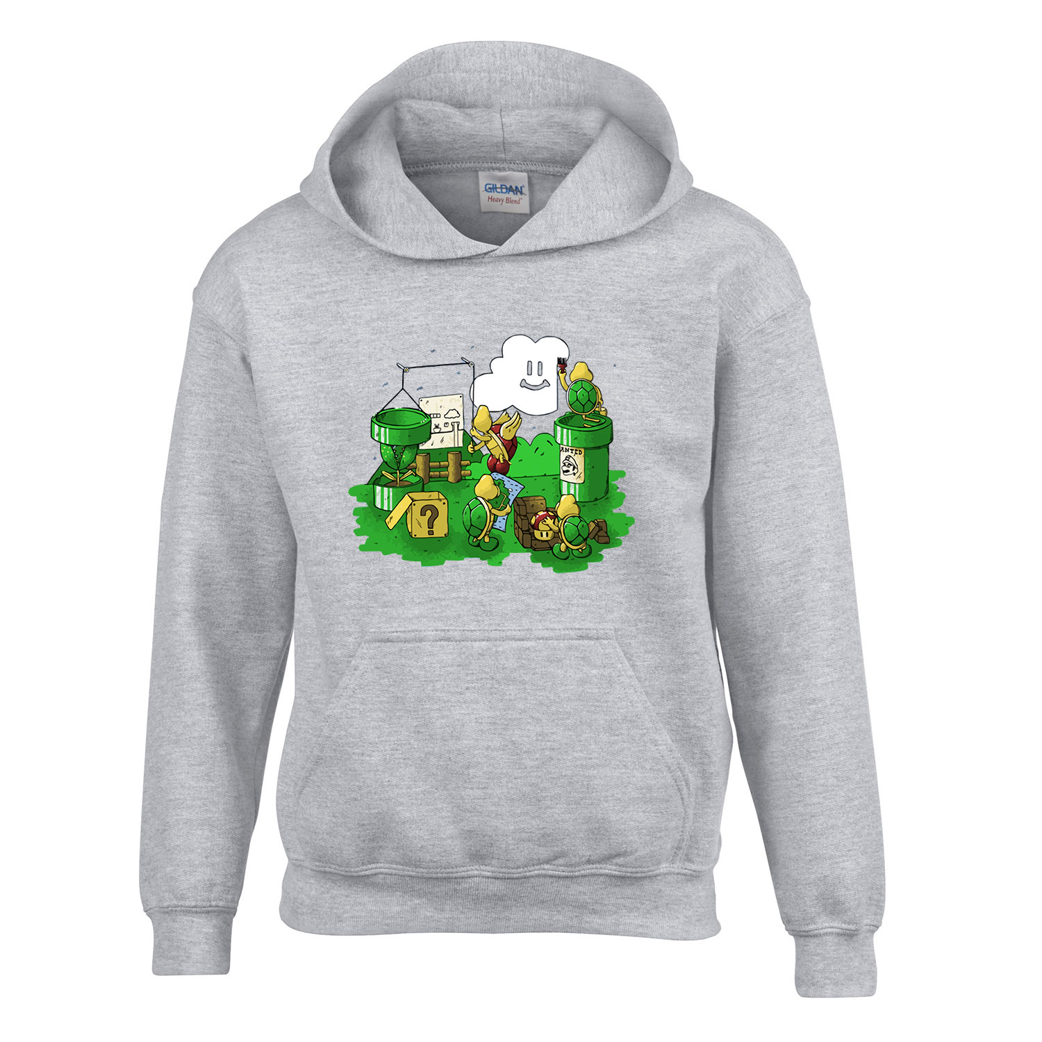 super mario mario Sportszürke Gyerek Kapucnis Pulóver