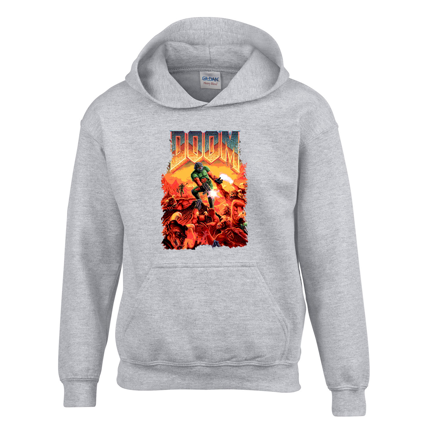 doom Sportszürke Gyerek Kapucnis Pulóver