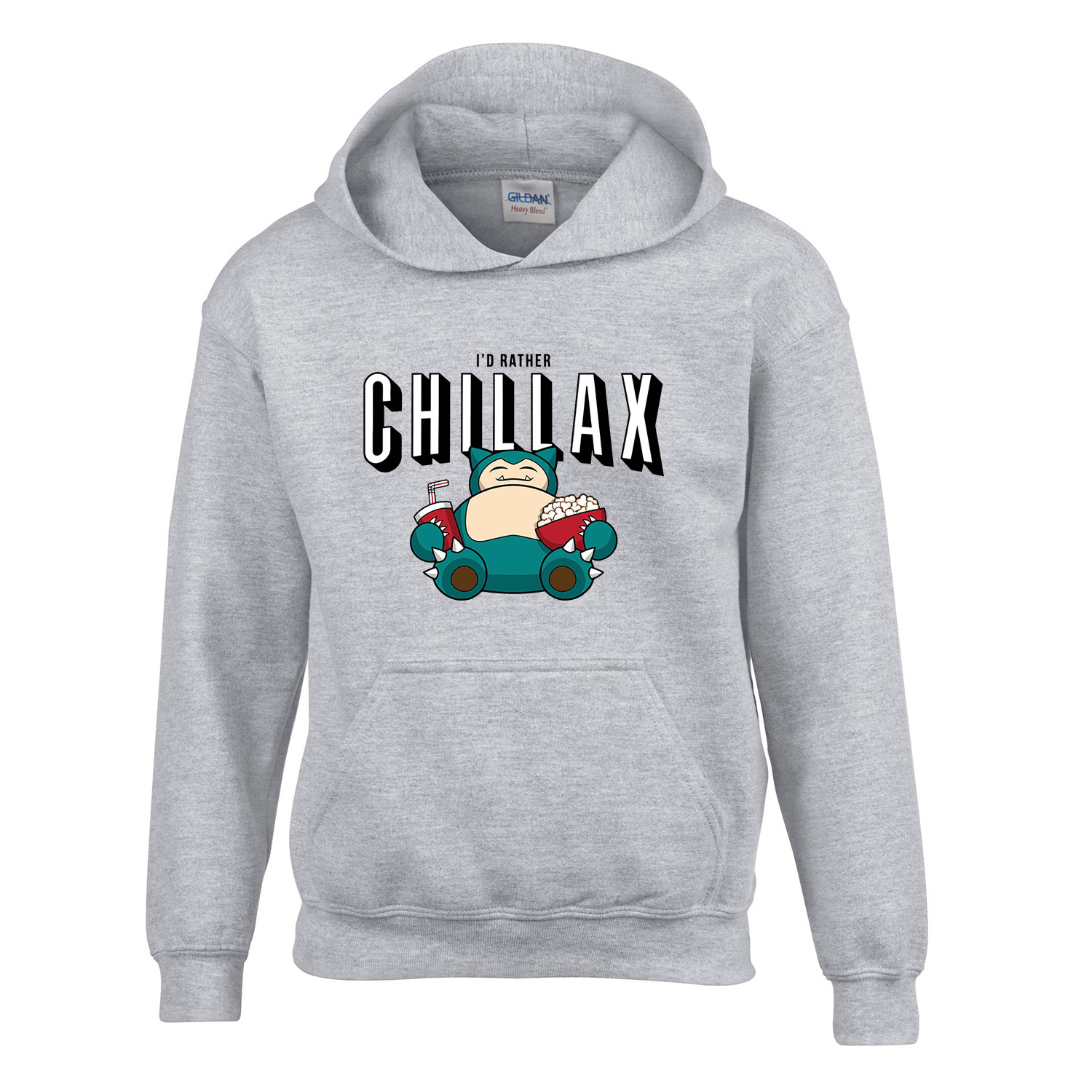 snorlax chillax Sportszürke Gyerek Kapucnis Pulóver
