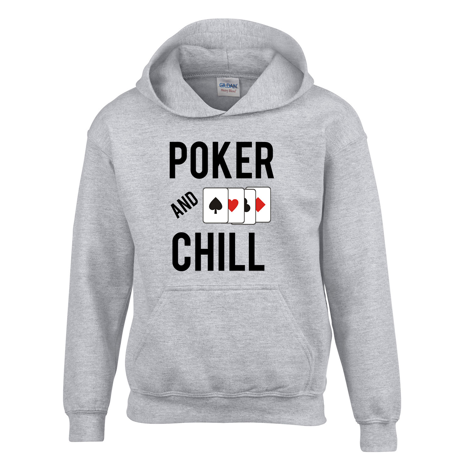 poker Sportszürke Gyerek Kapucnis Pulóver