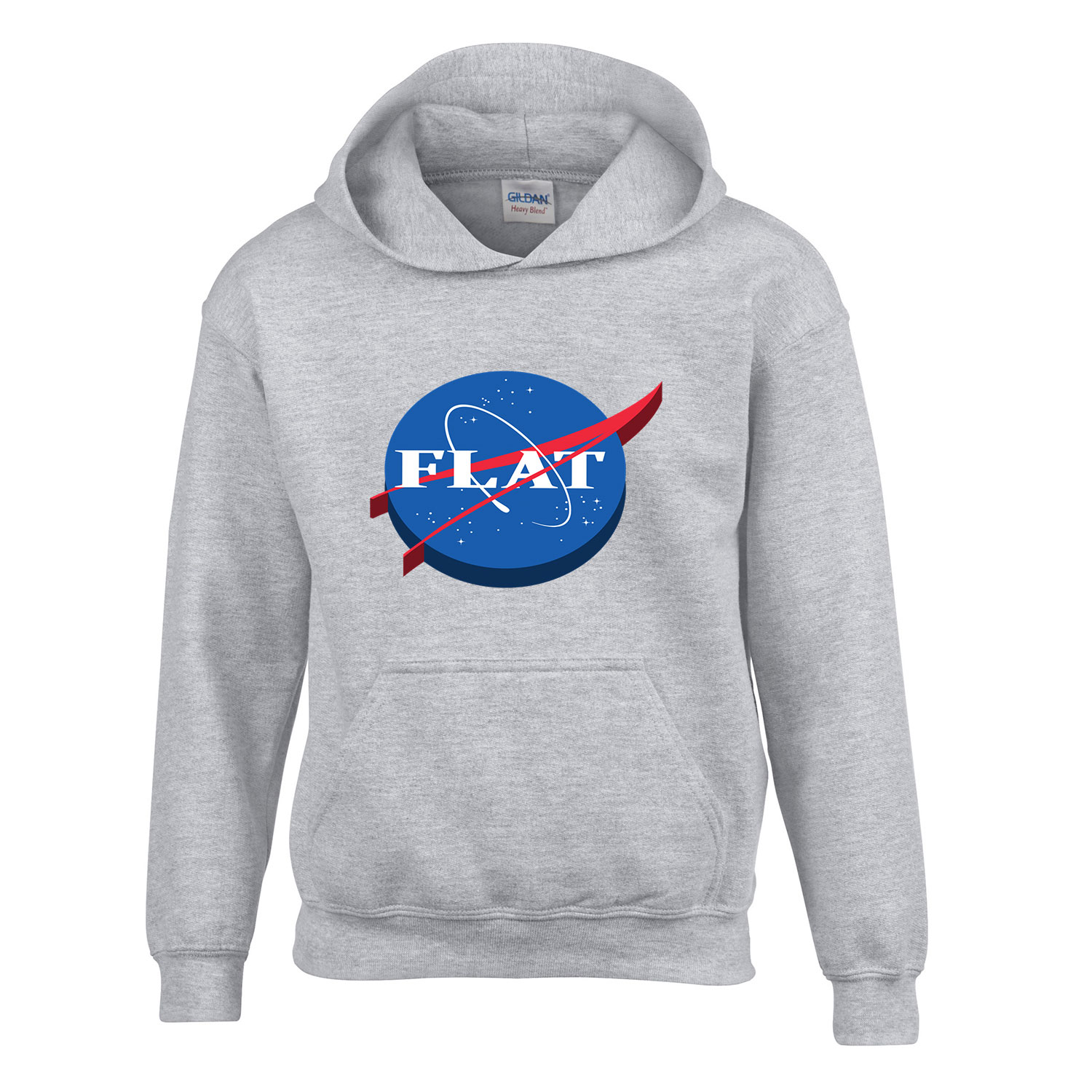 nasa logo flat humor Sportszürke Gyerek Kapucnis Pulóver