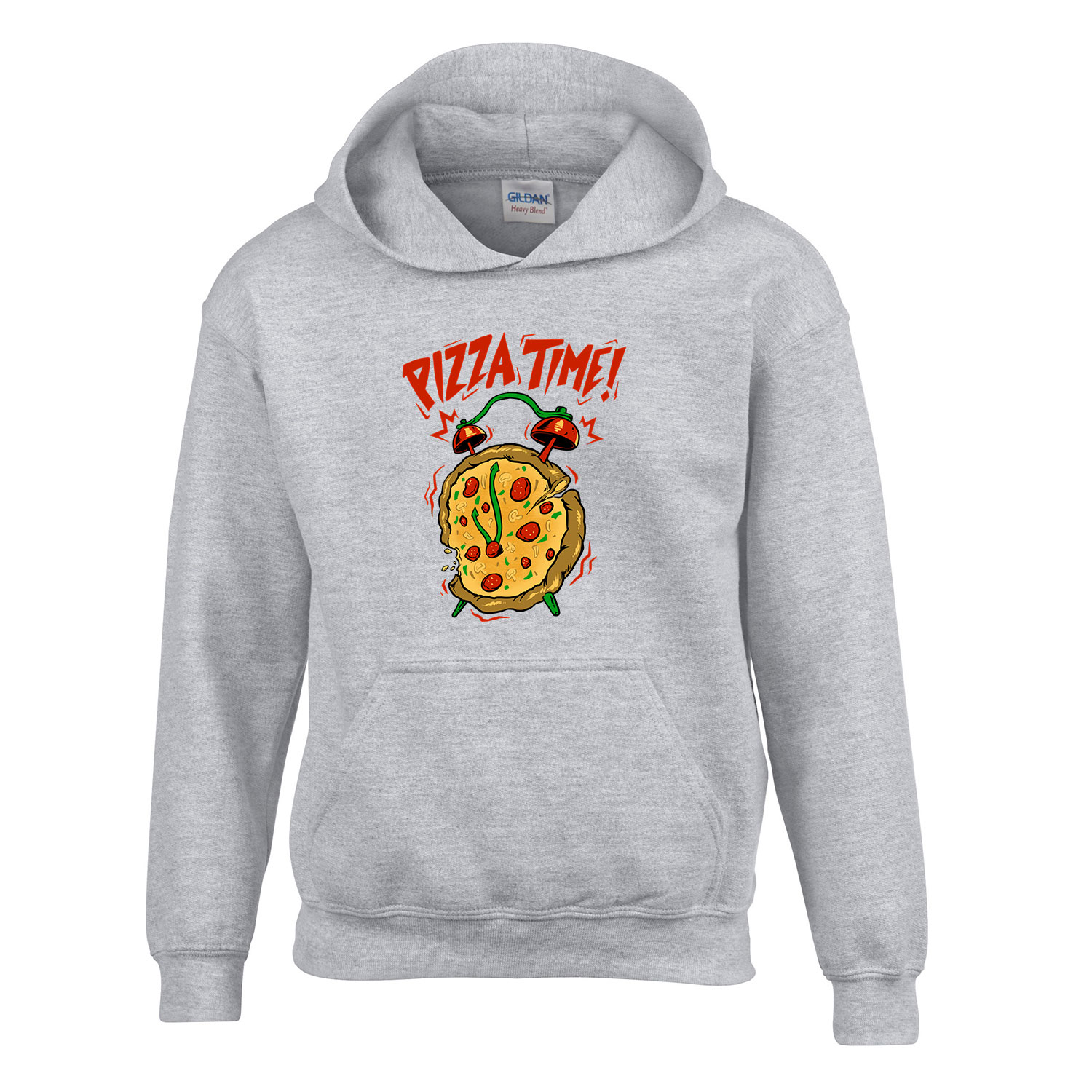 pizza time  Sportszürke Gyerek Kapucnis Pulóver