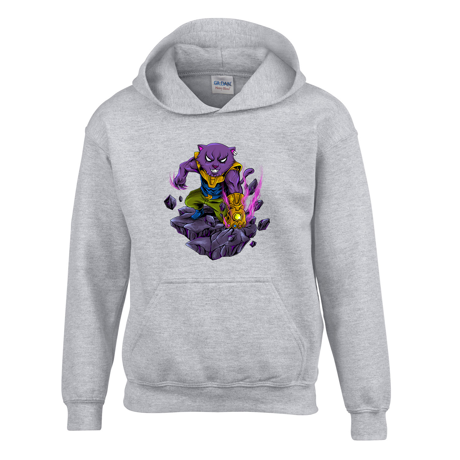 thanos macska Sportszürke Gyerek Kapucnis Pulóver