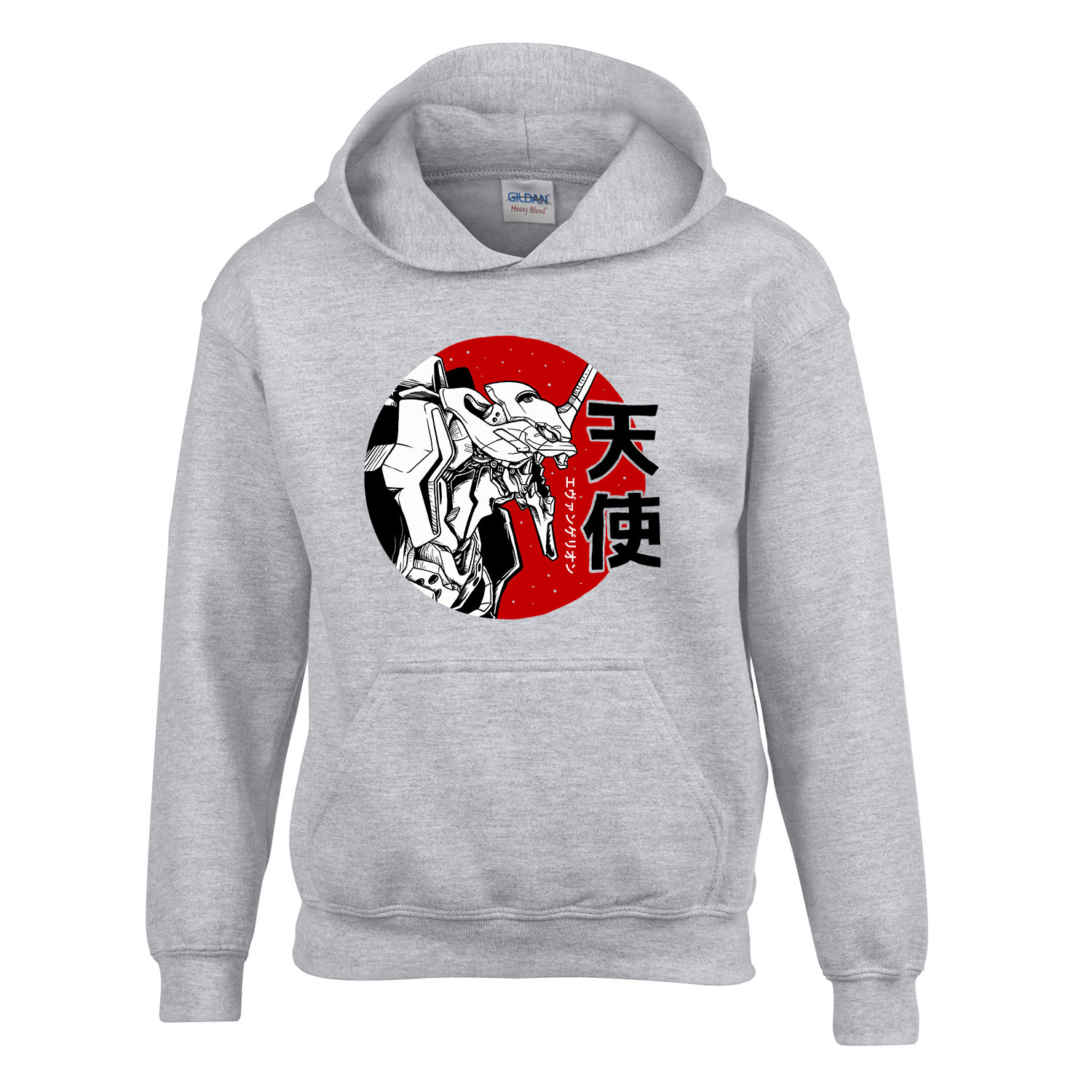 evangelion Sportszürke Gyerek Kapucnis Pulóver