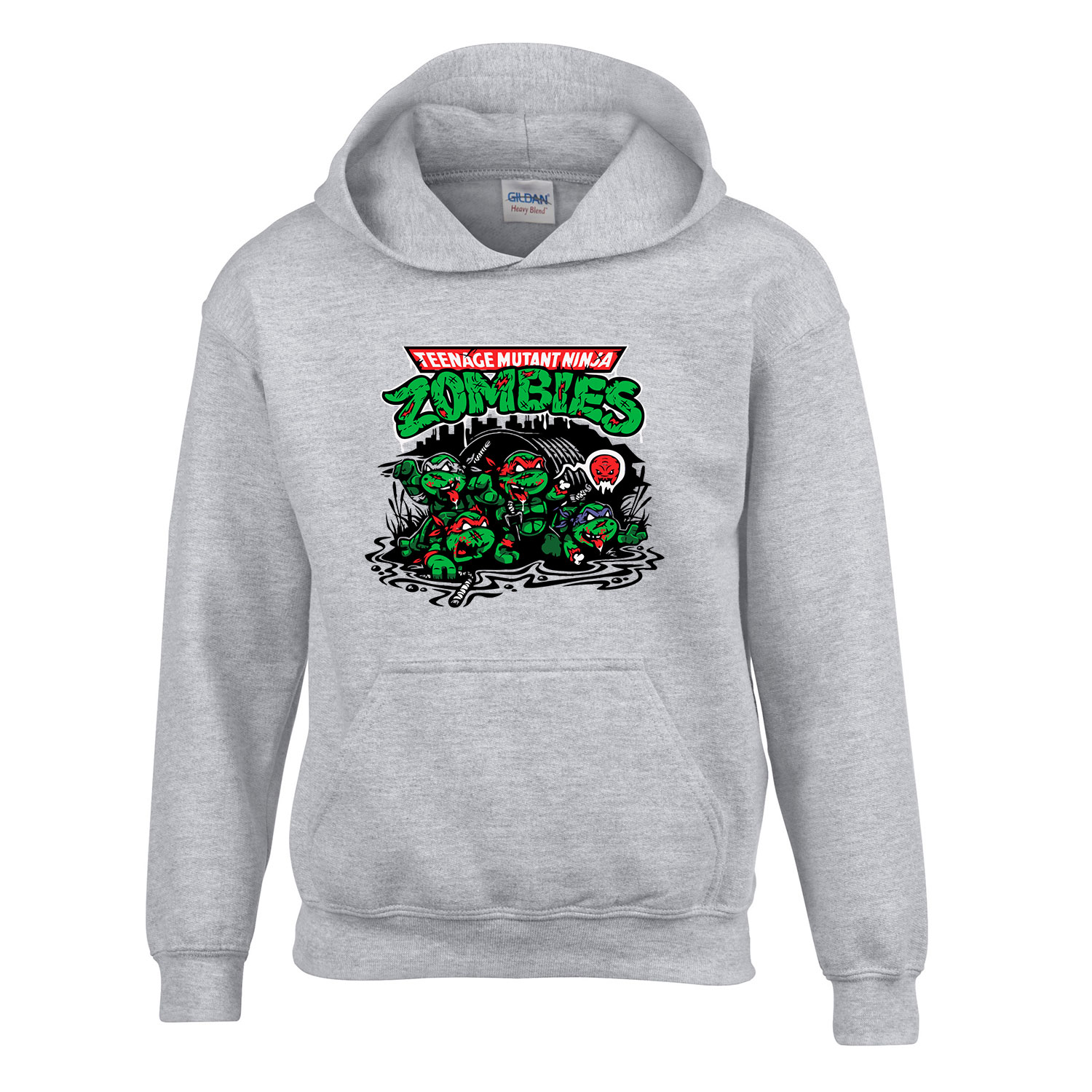zombi zombis ninja teknőc Sportszürke Gyerek Kapucnis Pulóver