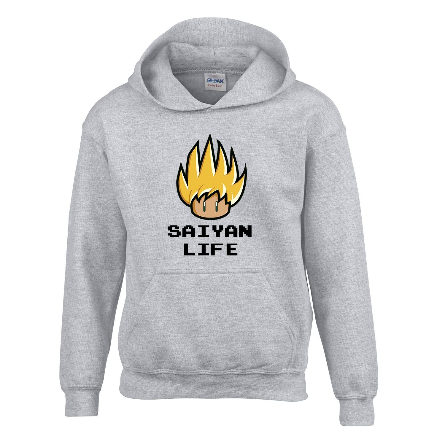 dragon ball saiyan life Sportszürke Gyerek Kapucnis Pulóver