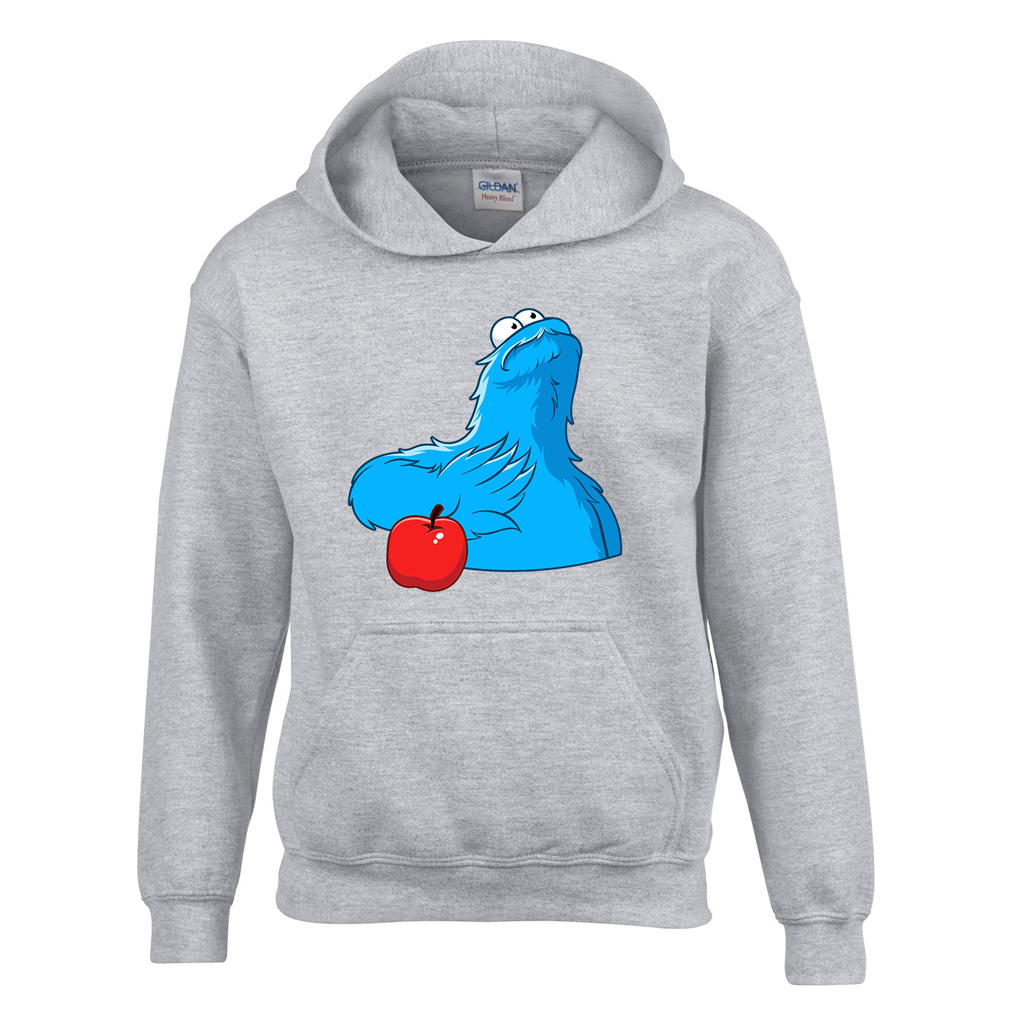 sütiszörny cookie monster alma Sportszürke Gyerek Kapucnis Pulóver