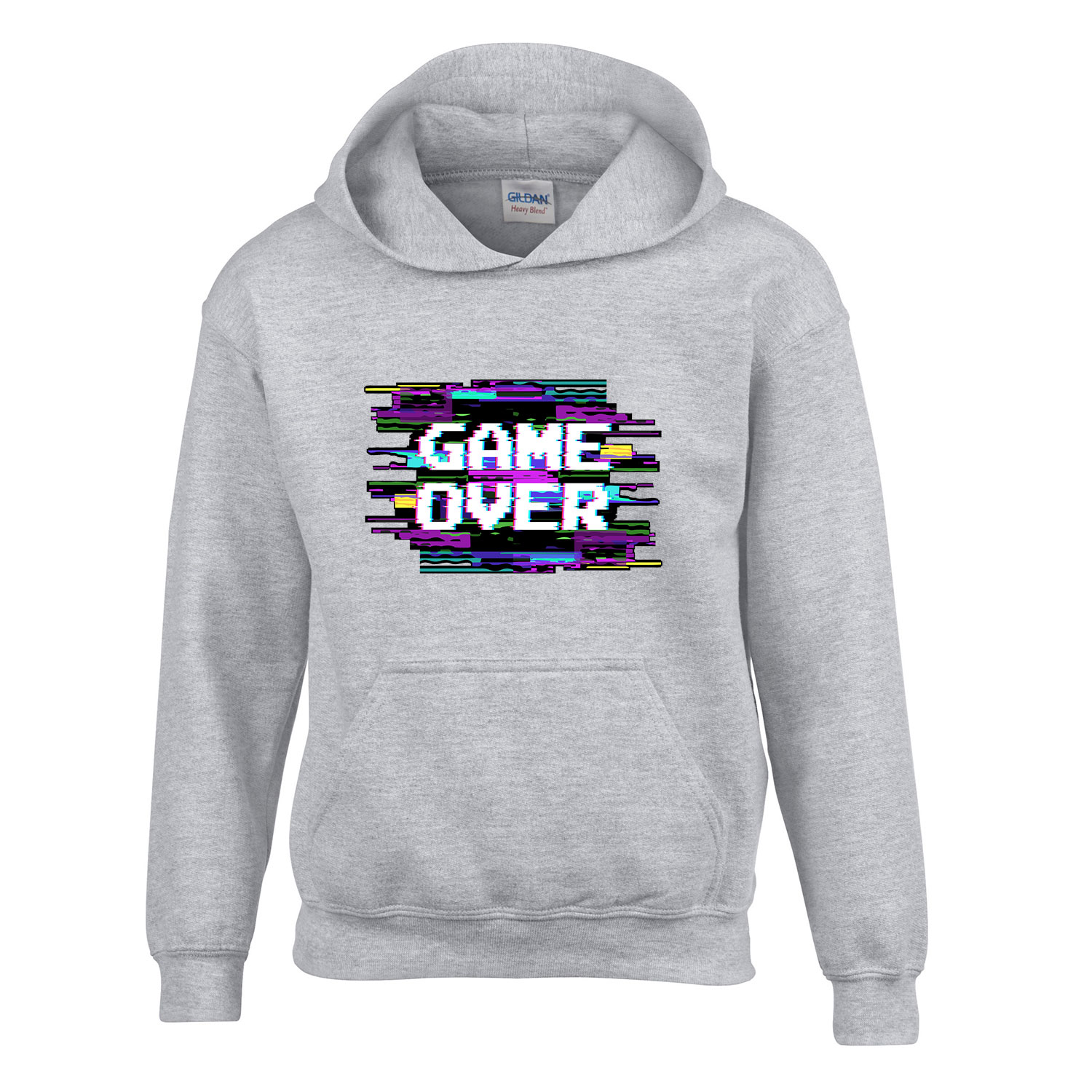 game over gamer Sportszürke Gyerek Kapucnis Pulóver