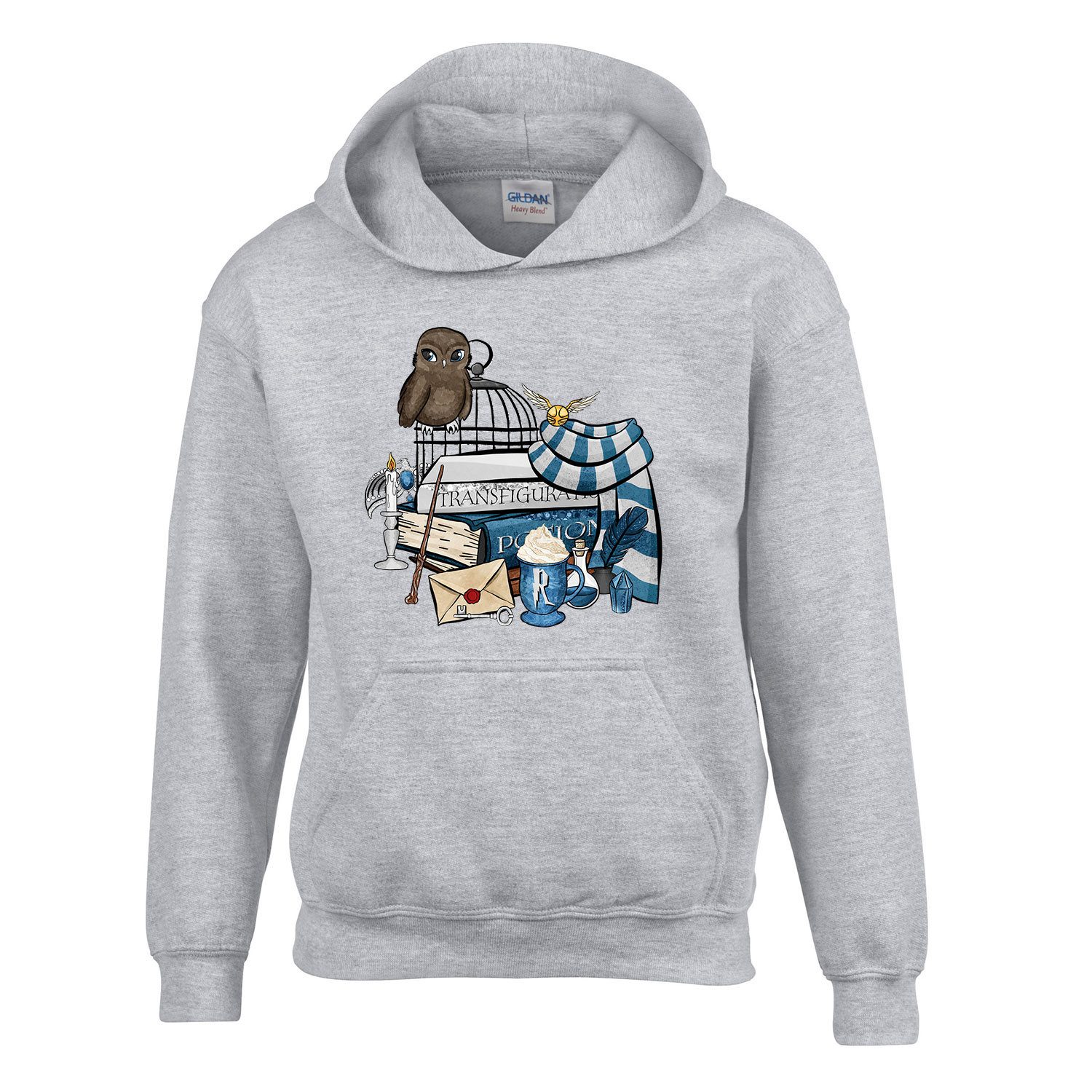 harry potter hollóhát ravenclaw Sportszürke Gyerek Kapucnis Pulóver