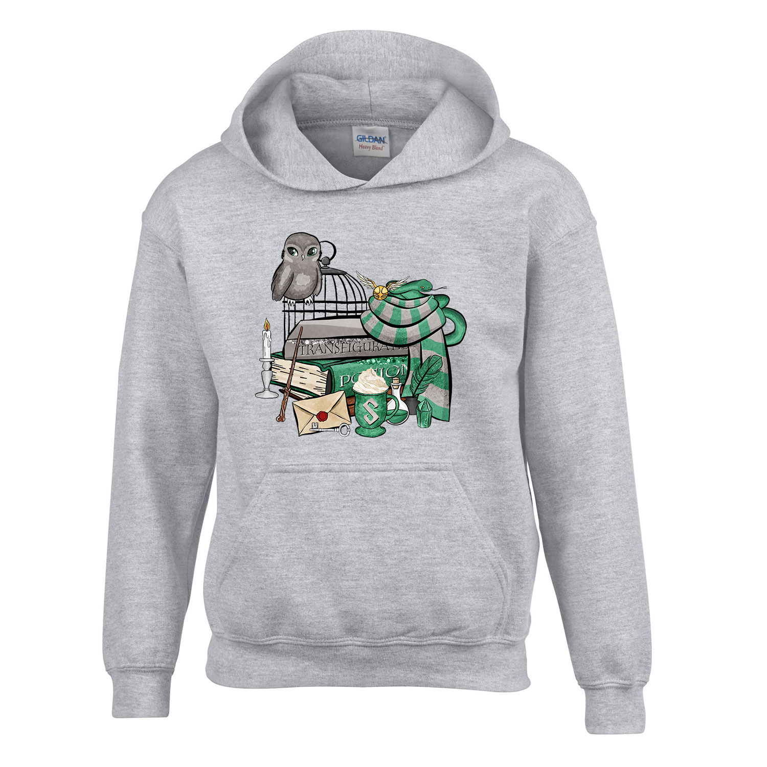 harry potter slytherin mardekár Sportszürke Gyerek Kapucnis Pulóver