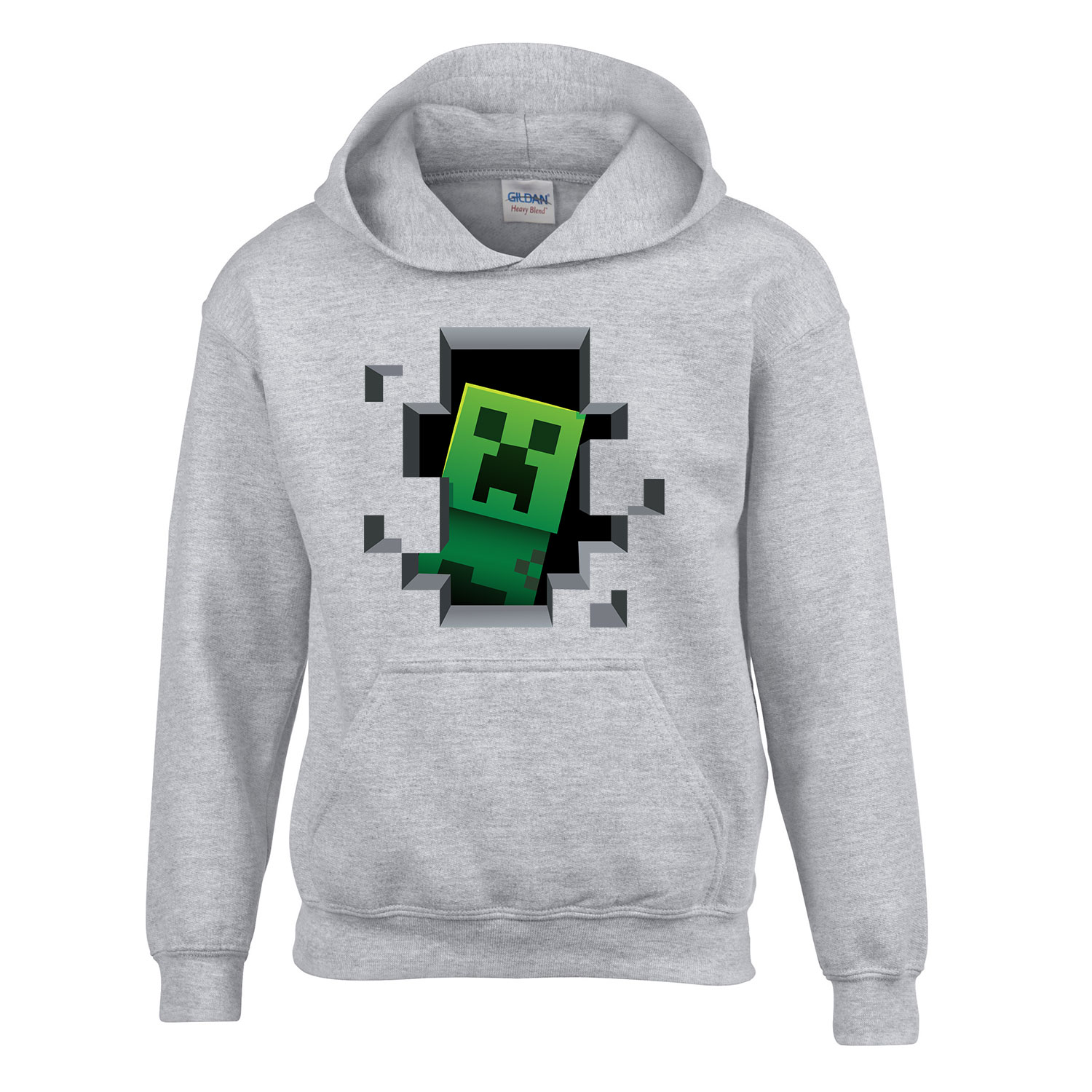 minecraft creeper Sportszürke Gyerek Kapucnis Pulóver