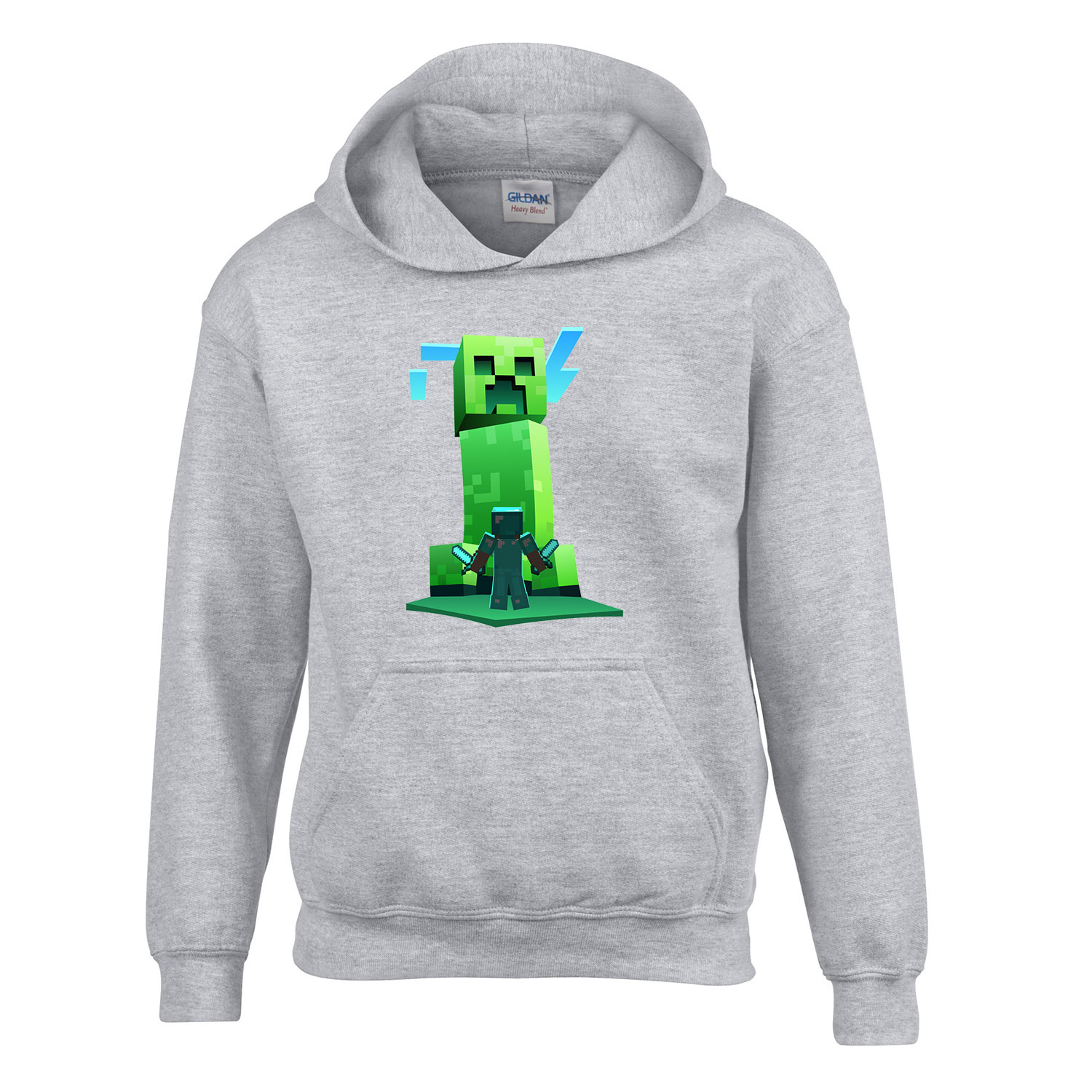 creeper minecraft Sportszürke Gyerek Kapucnis Pulóver