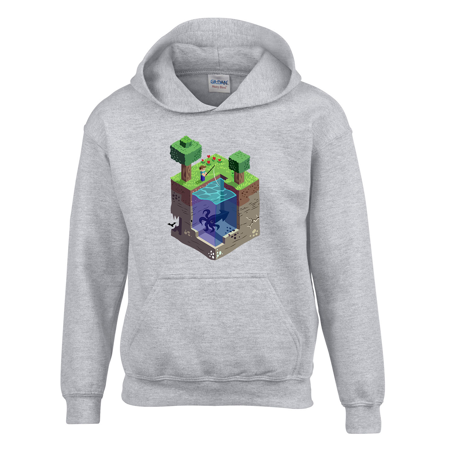 minecraft Sportszürke Gyerek Kapucnis Pulóver