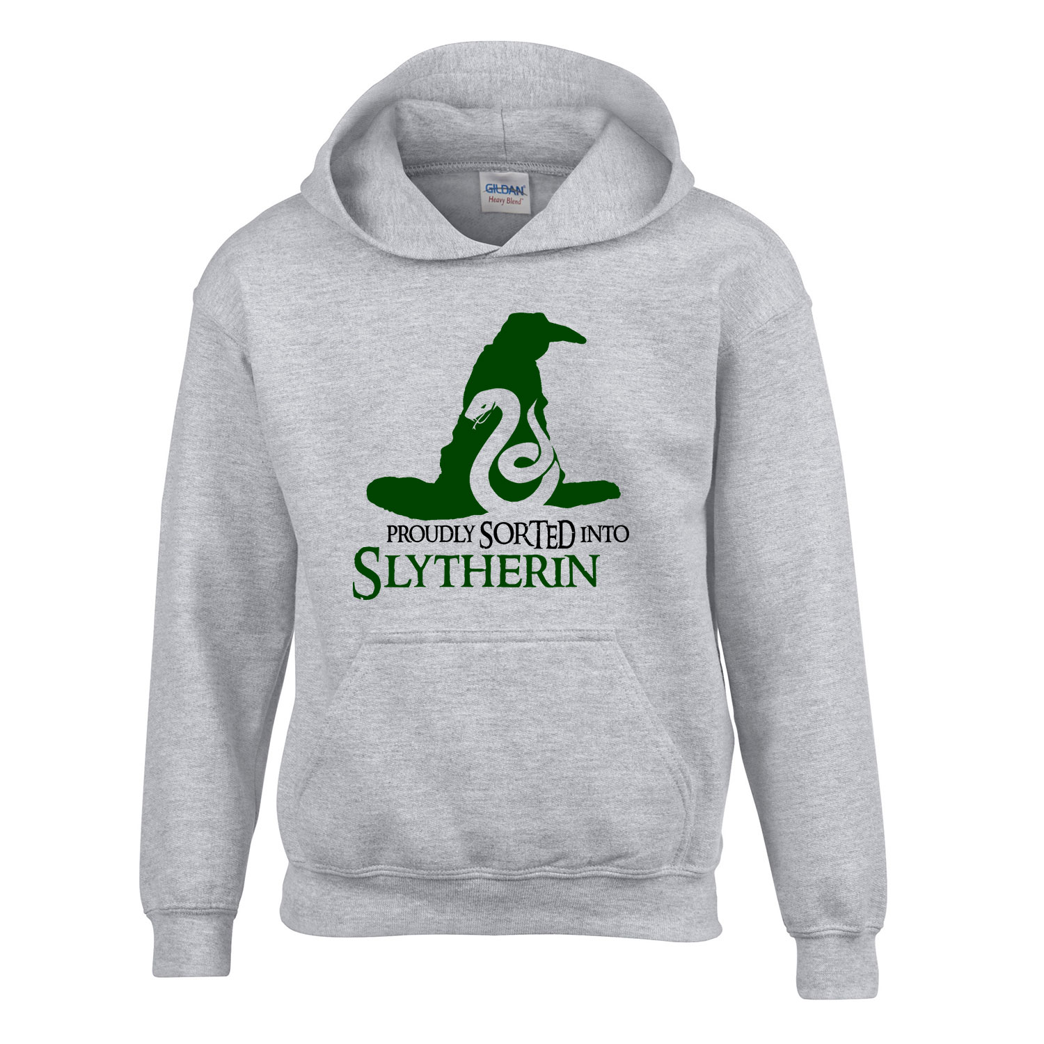 harry potter mardekár slytherin Sportszürke Gyerek Kapucnis Pulóver