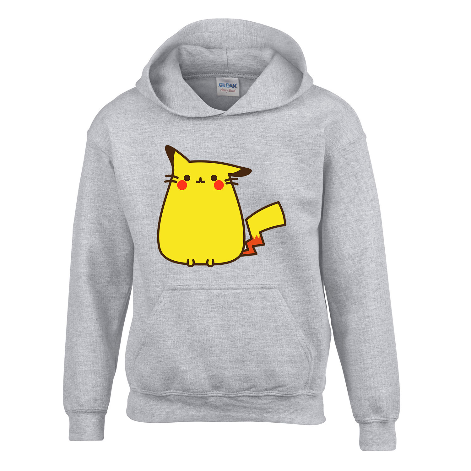 pusheen macska macskás cica cicás Sportszürke Gyerek Kapucnis Pulóver