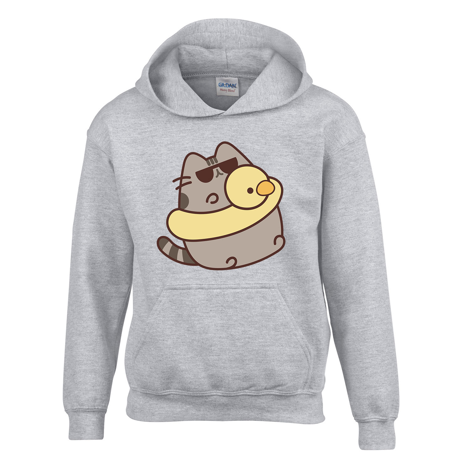 nyár nyaralás szemüveg pusheen macska macskás cica cicás Sportszürke Gyerek Kapucnis Pulóver