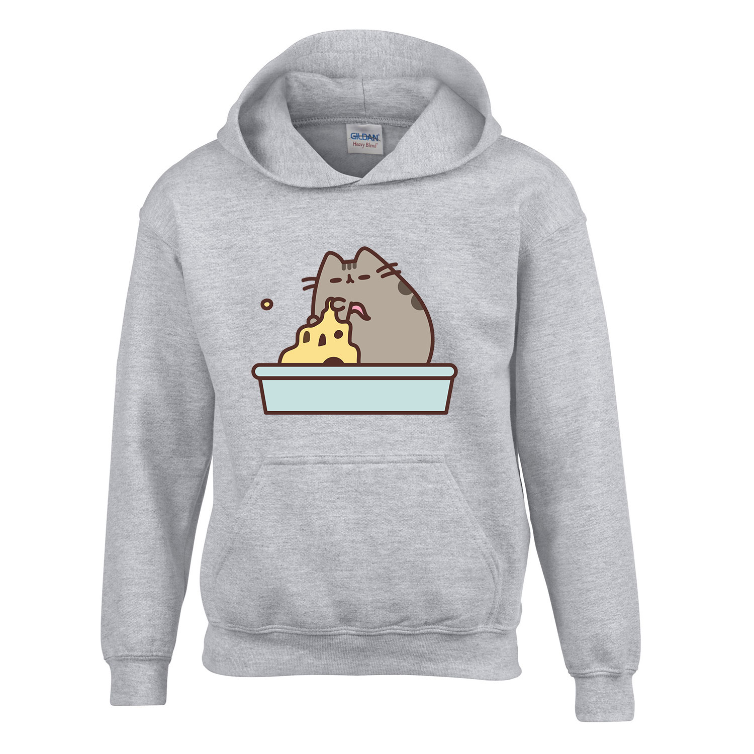 homokvár nyár nyaralás pusheen macska macskás cica cicás Sportszürke Gyerek Kapucnis Pulóver