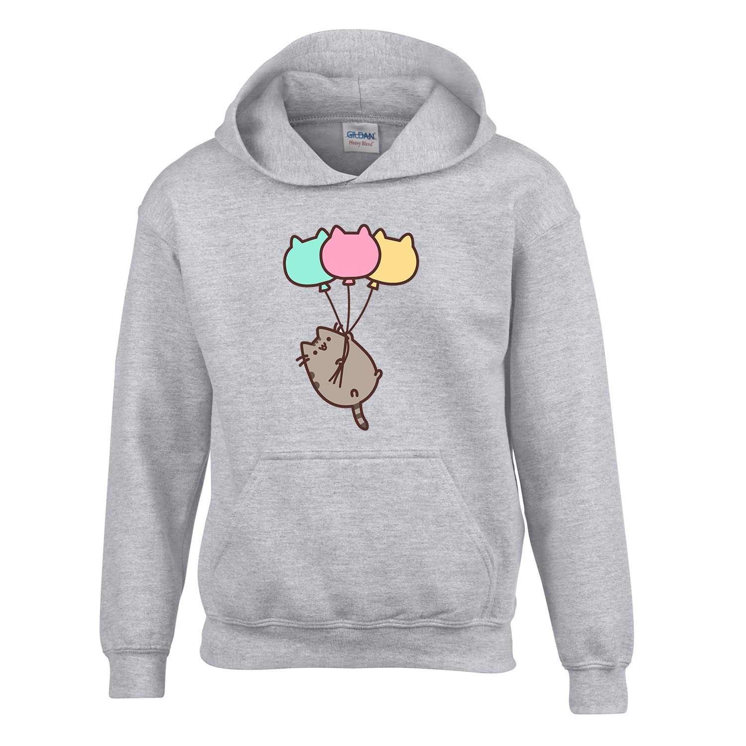 pusheen lufi macska macskás cica cicás Sportszürke Gyerek Kapucnis Pulóver