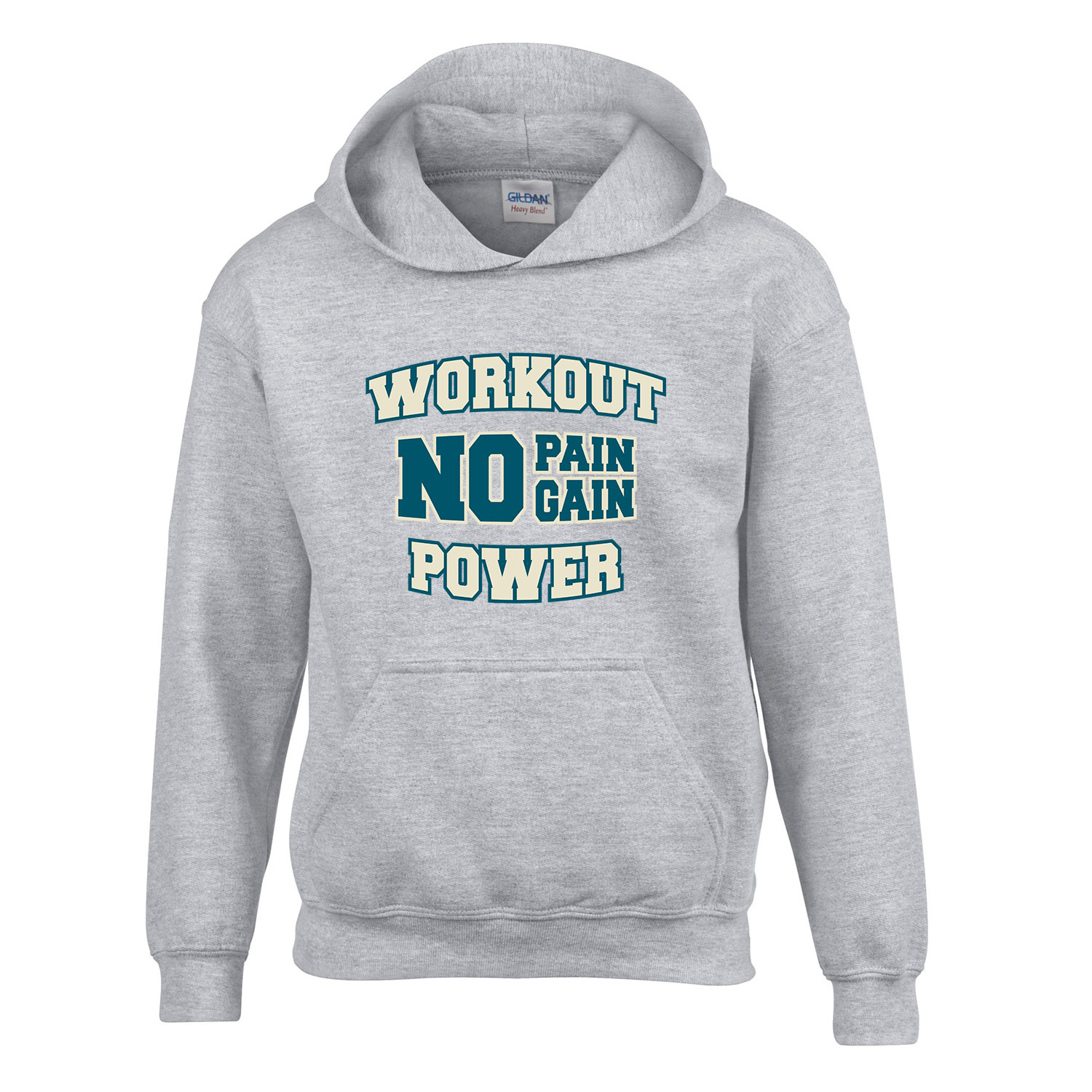 kondi no pain no gain workout Sportszürke Gyerek Kapucnis Pulóver