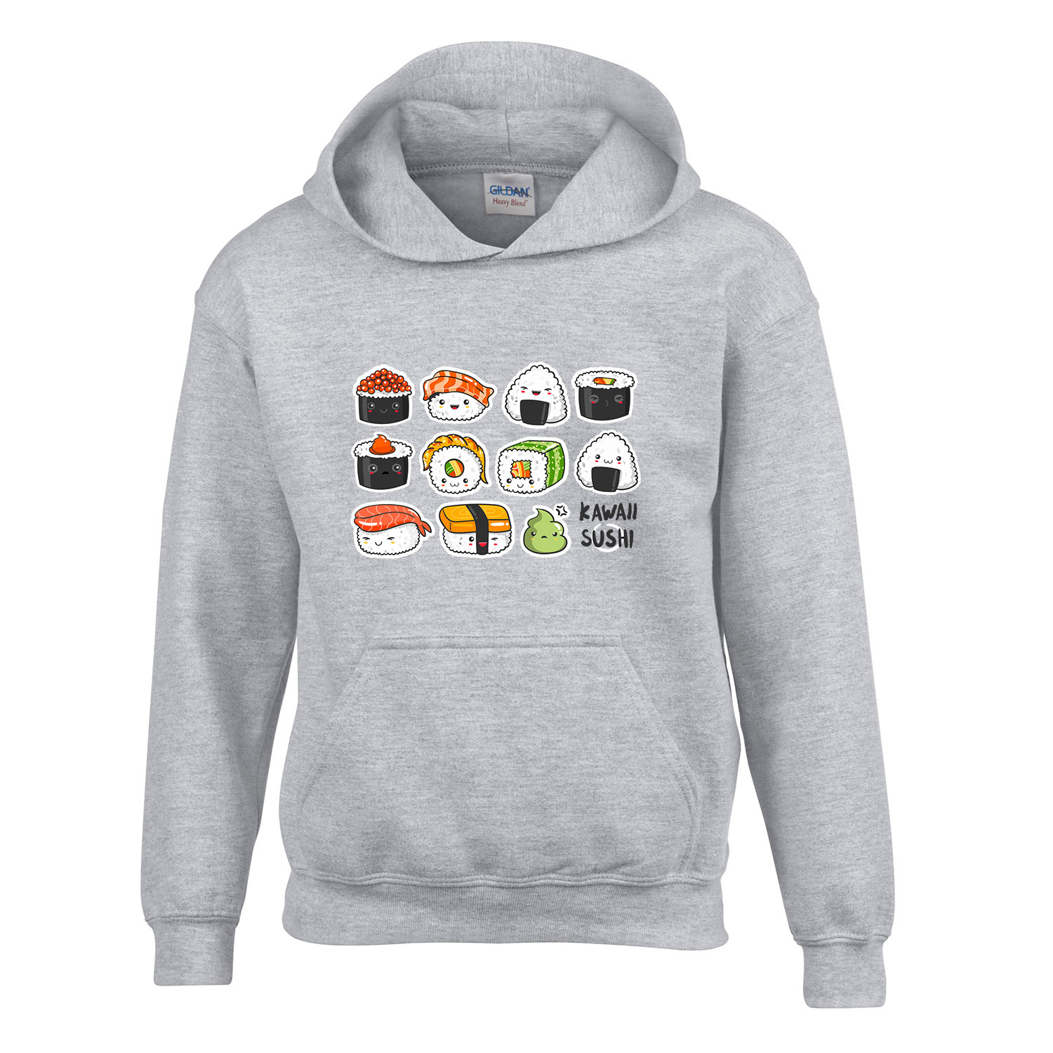 szusi sushi kawaii Sportszürke Gyerek Kapucnis Pulóver