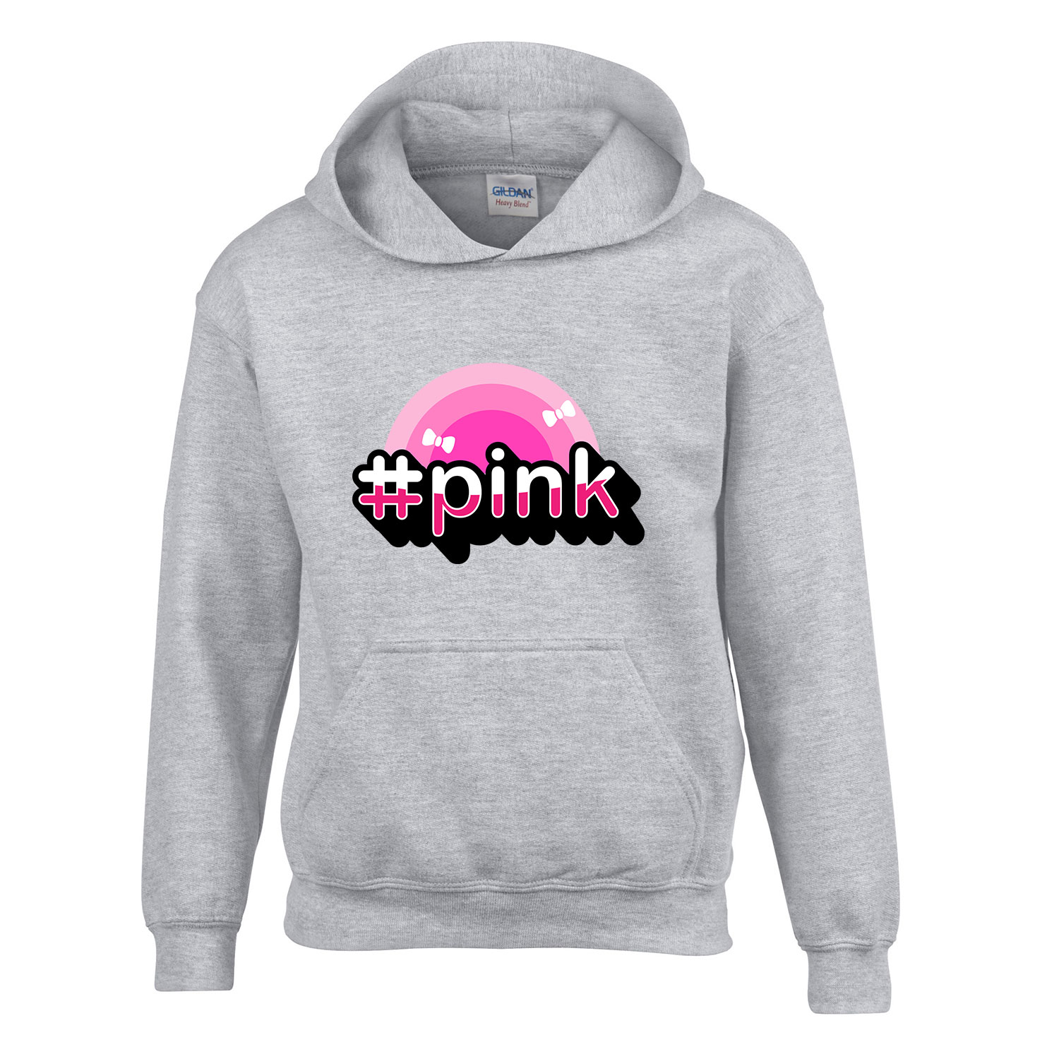 Pink Sportszürke Gyerek Kapucnis Pulóver