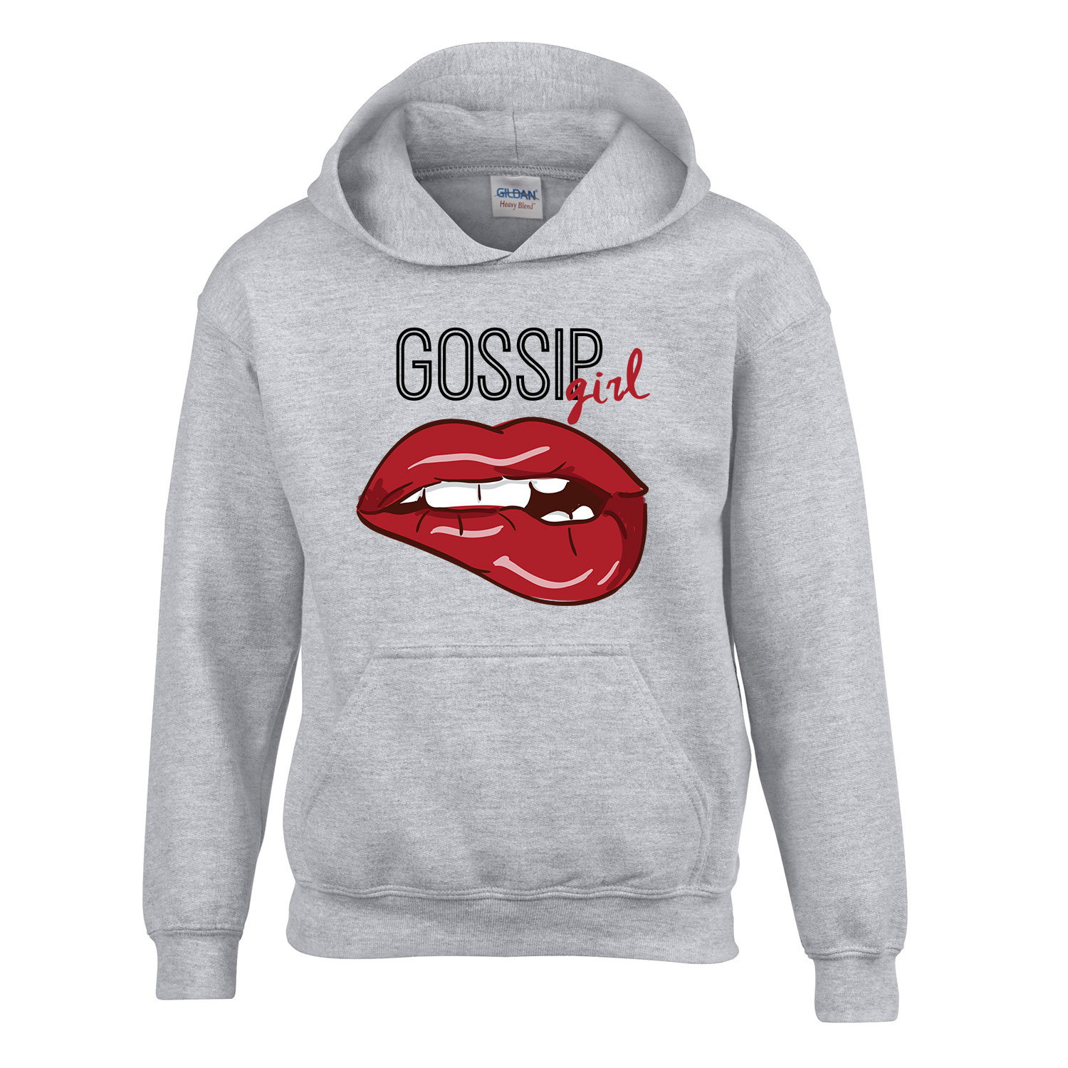 gossip girl lips ajak ajkak Sportszürke Gyerek Kapucnis Pulóver