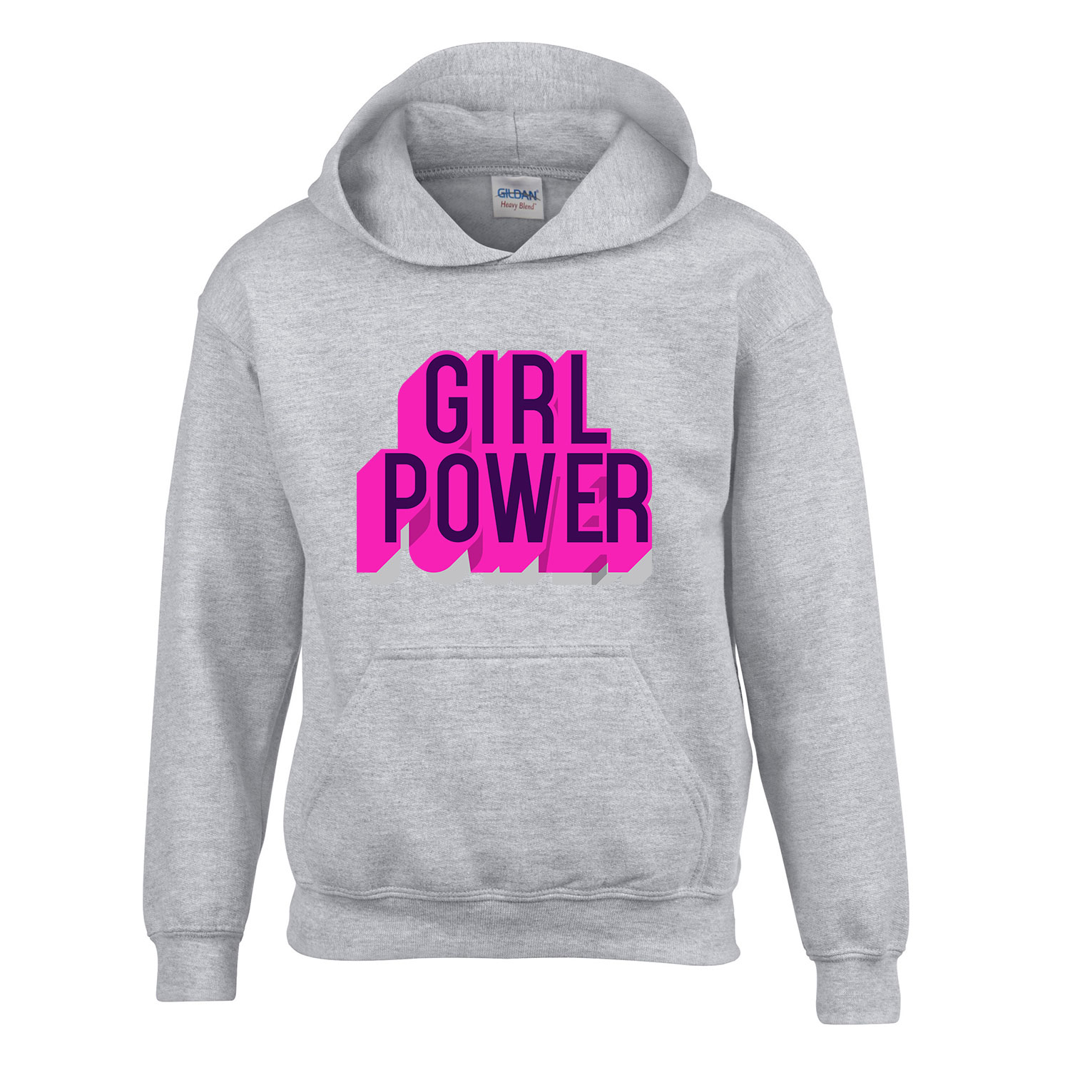 girl power grl pwr Sportszürke Gyerek Kapucnis Pulóver