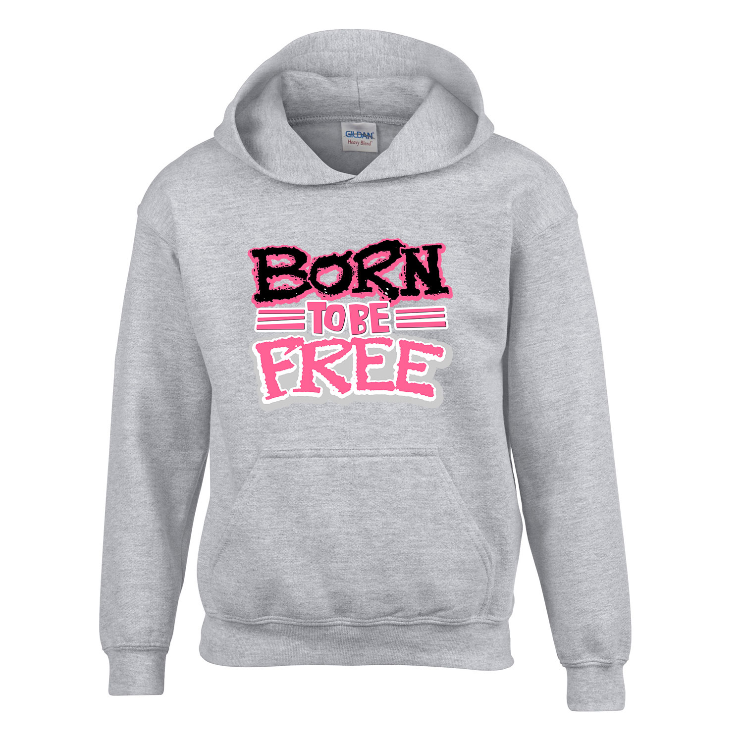 Born To Be Free szabadság szabadnak születttem Sportszürke Gyerek Kapucnis Pulóver