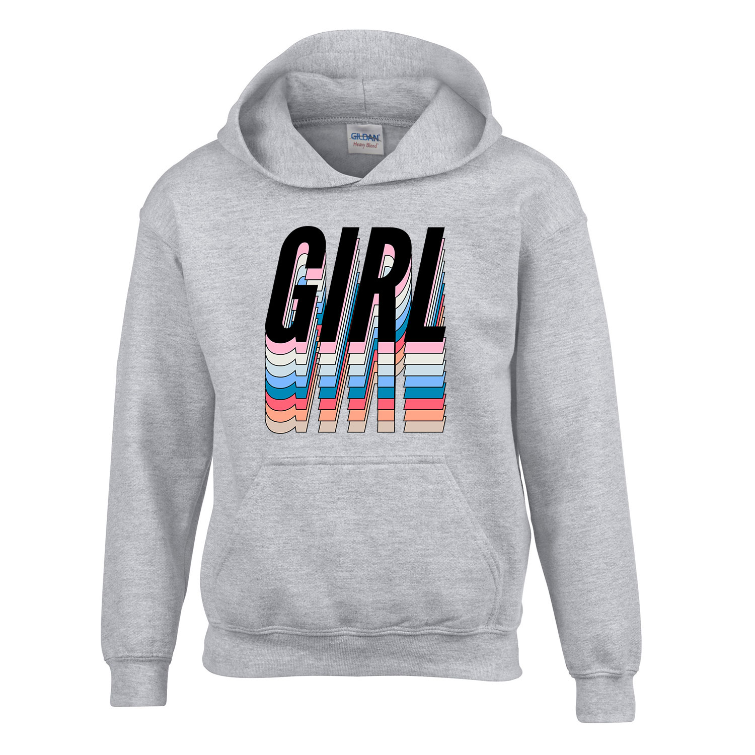 GIRL girl power grl pwr Sportszürke Gyerek Kapucnis Pulóver