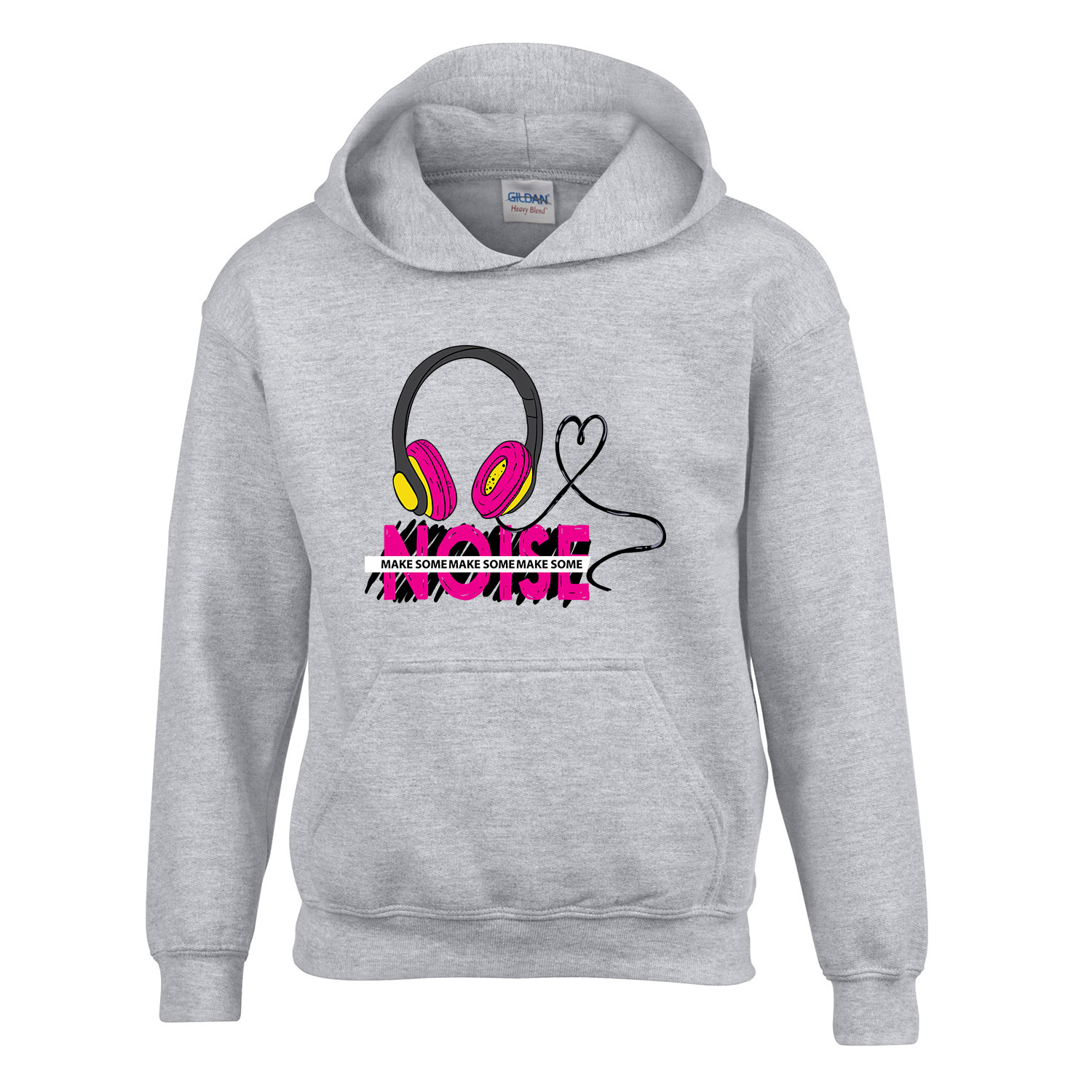 make some noise music Sportszürke Gyerek Kapucnis Pulóver