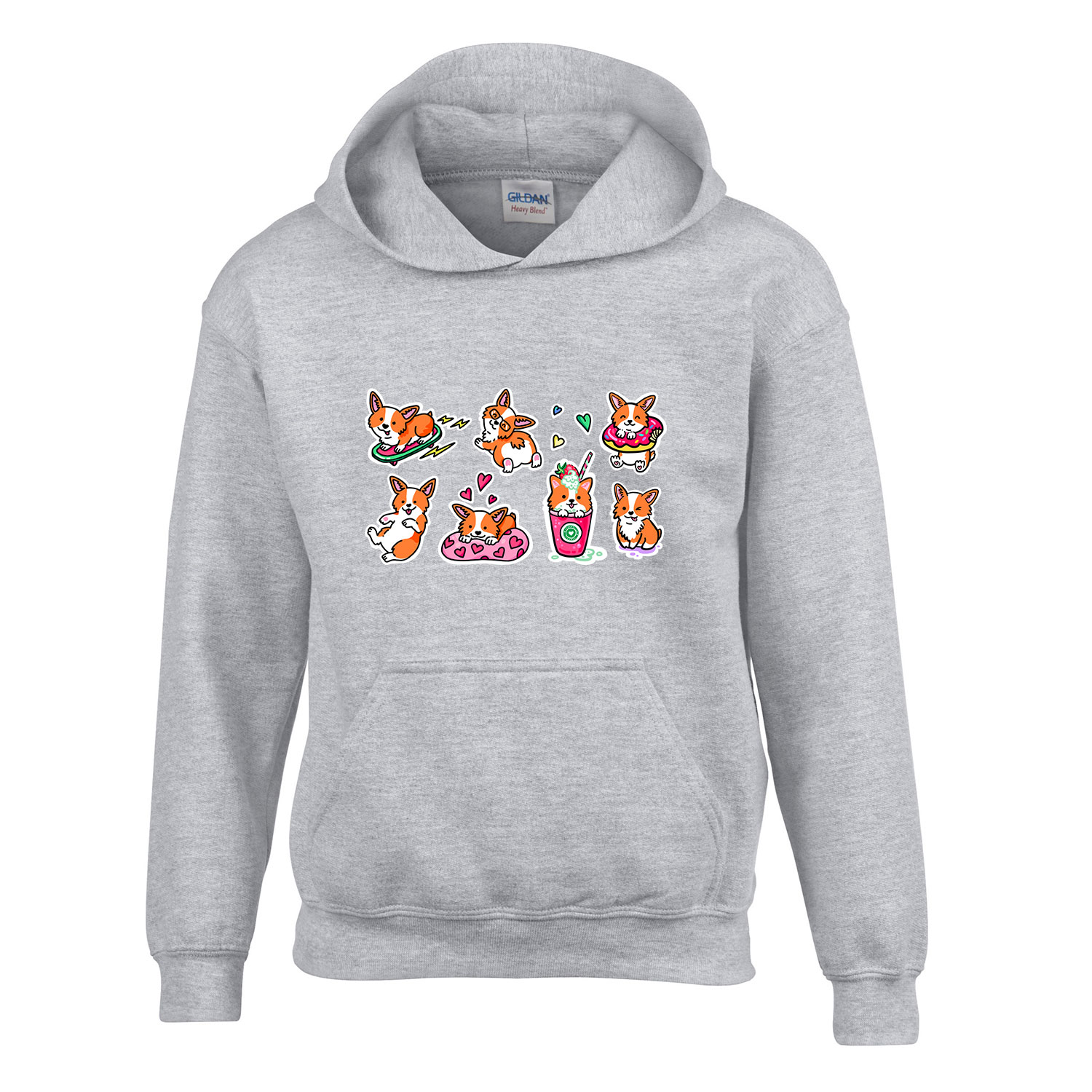 Corgi korgi corgik Sportszürke Gyerek Kapucnis Pulóver