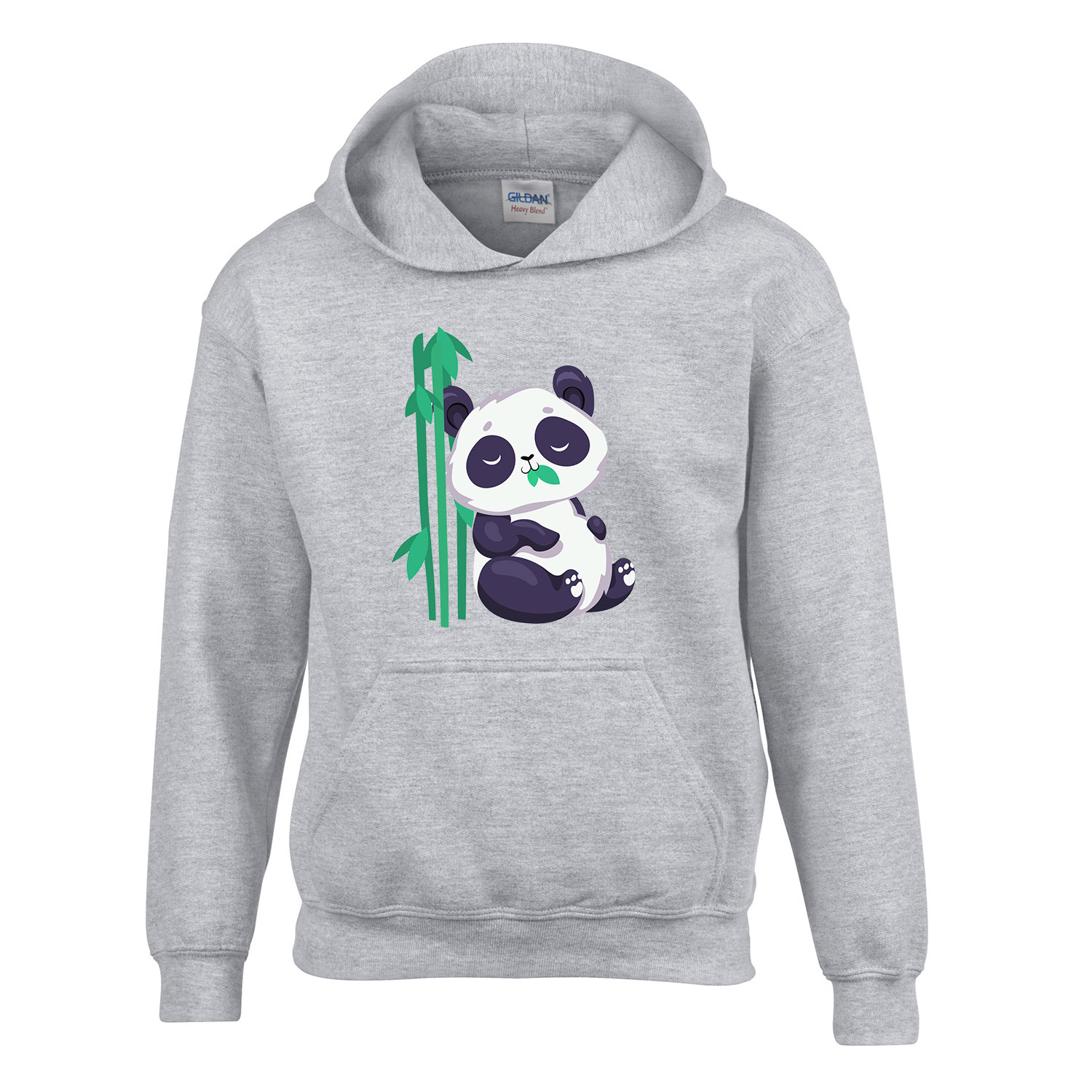 cuki panda pandás bambusz Sportszürke Gyerek Kapucnis Pulóver