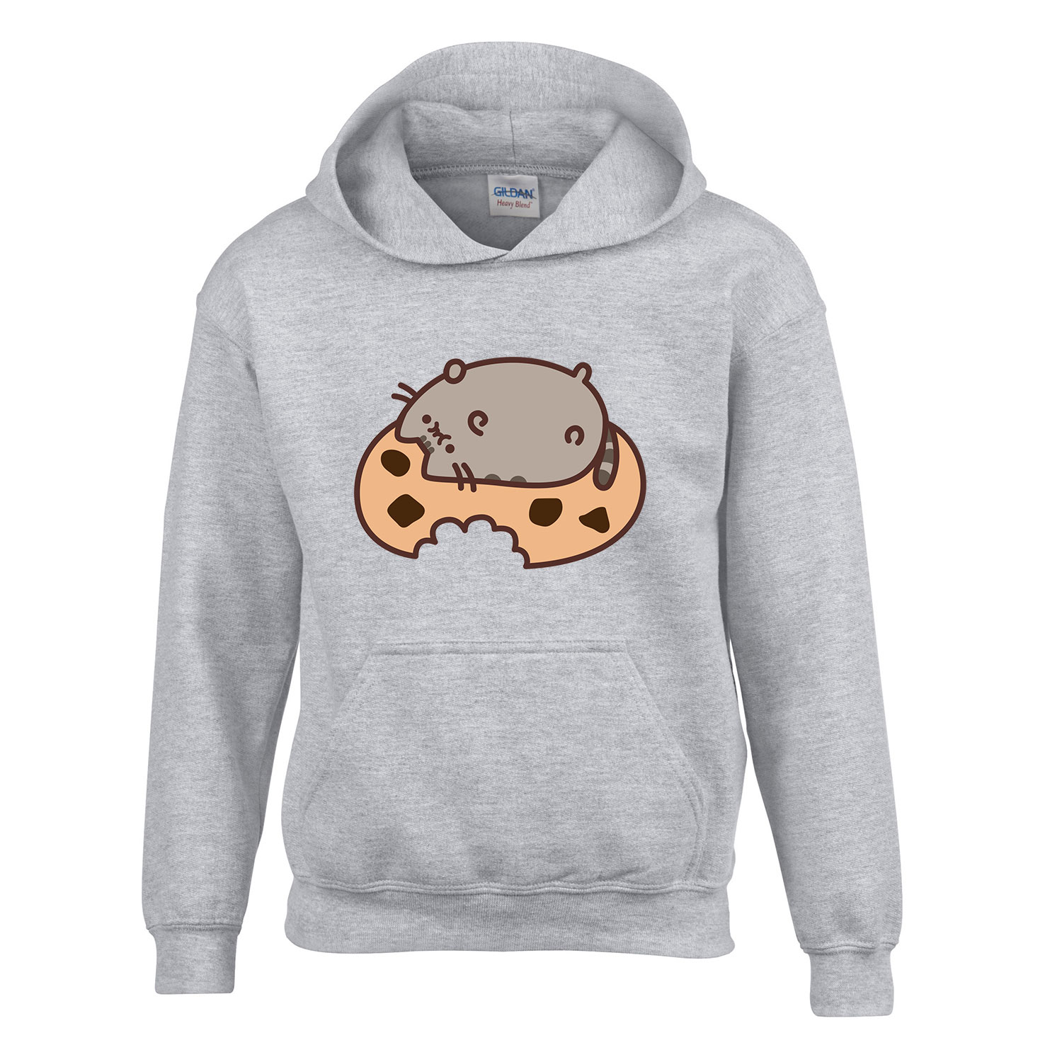 pusheen macska macskás cica cicás Sportszürke Gyerek Kapucnis Pulóver