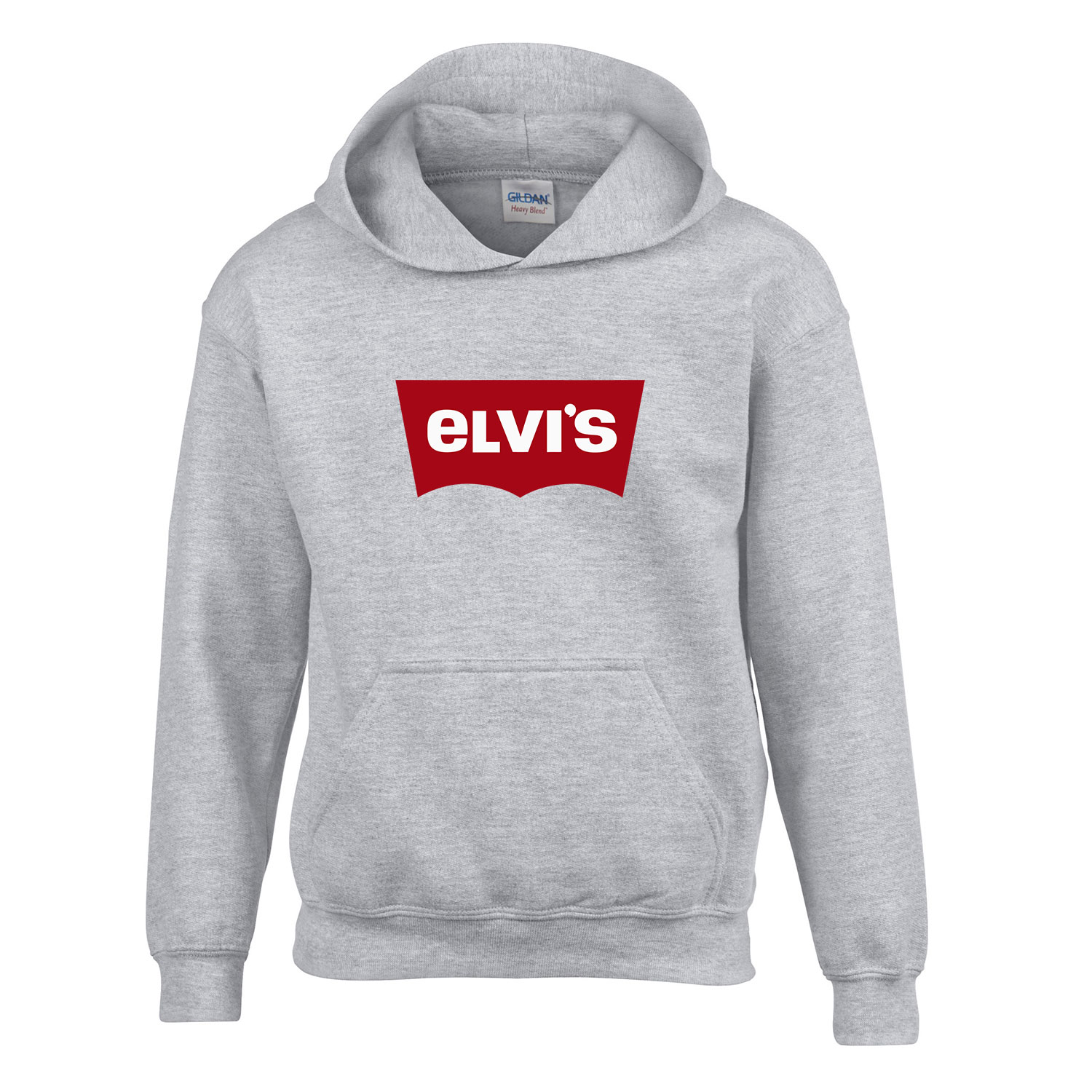 elvis Sportszürke Gyerek Kapucnis Pulóver