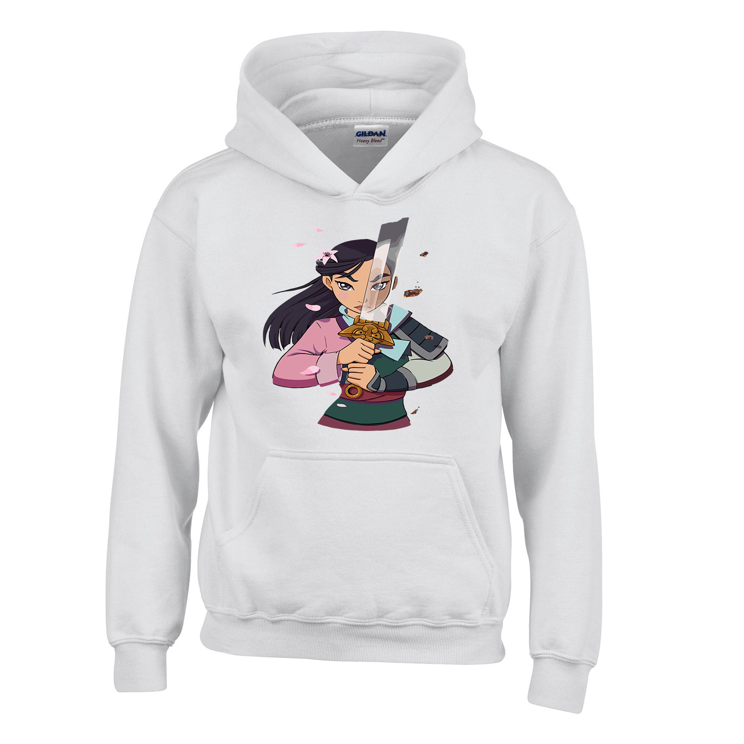 Mulan Fehér Gyerek Kapucnis Pulóver