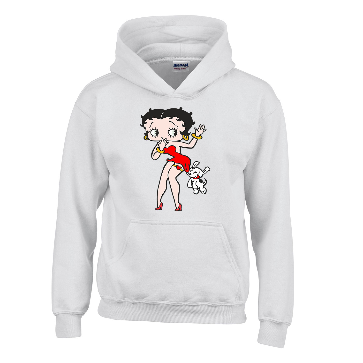Betty Boop Fehér Gyerek Kapucnis Pulóver