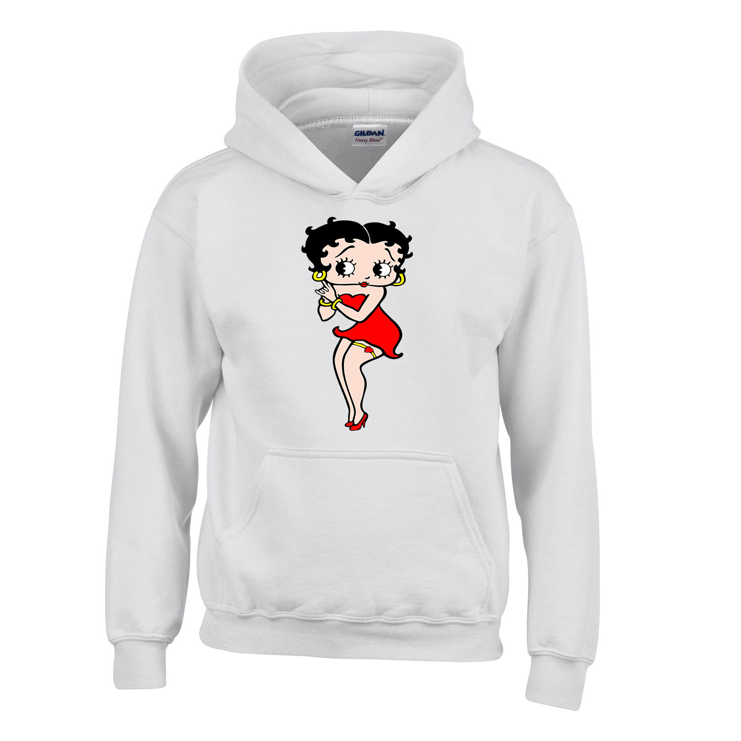 Betty Boop Fehér Gyerek Kapucnis Pulóver