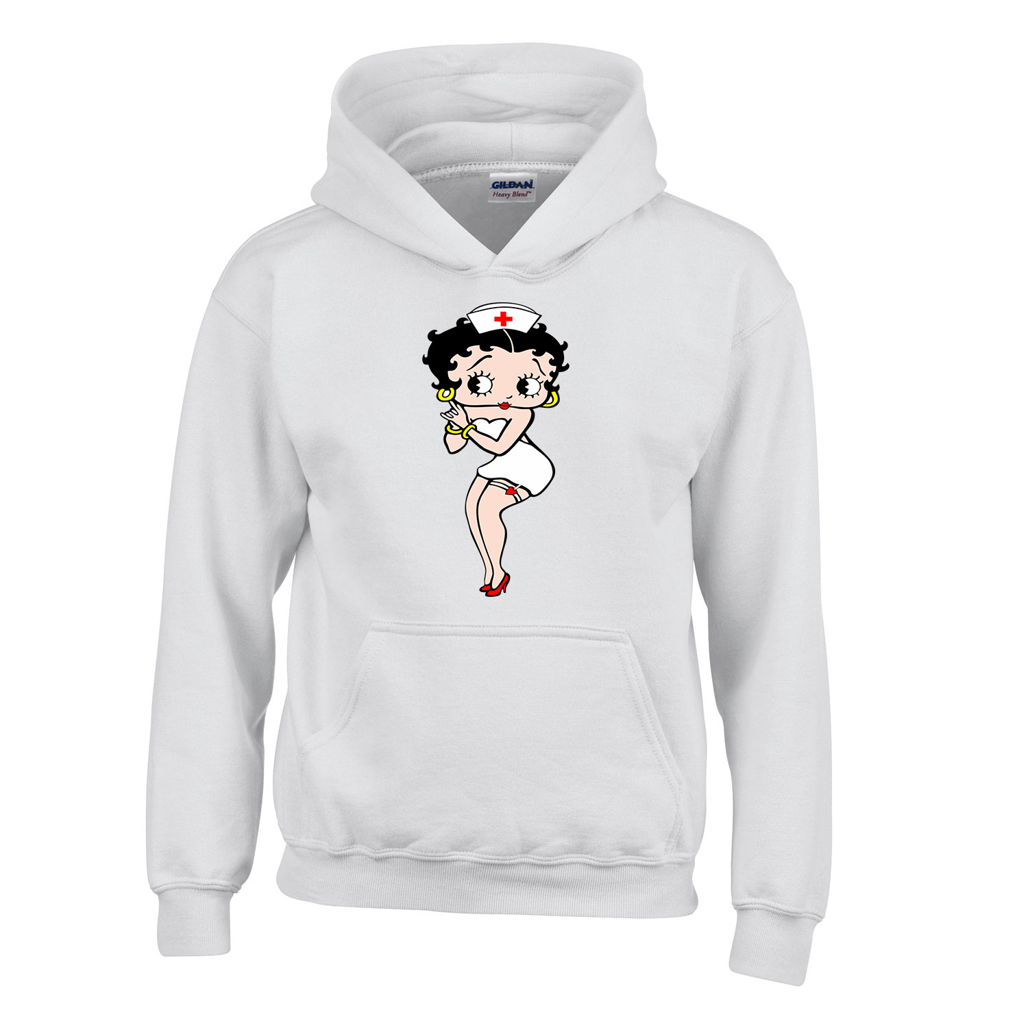 Betty Boop Fehér Gyerek Kapucnis Pulóver