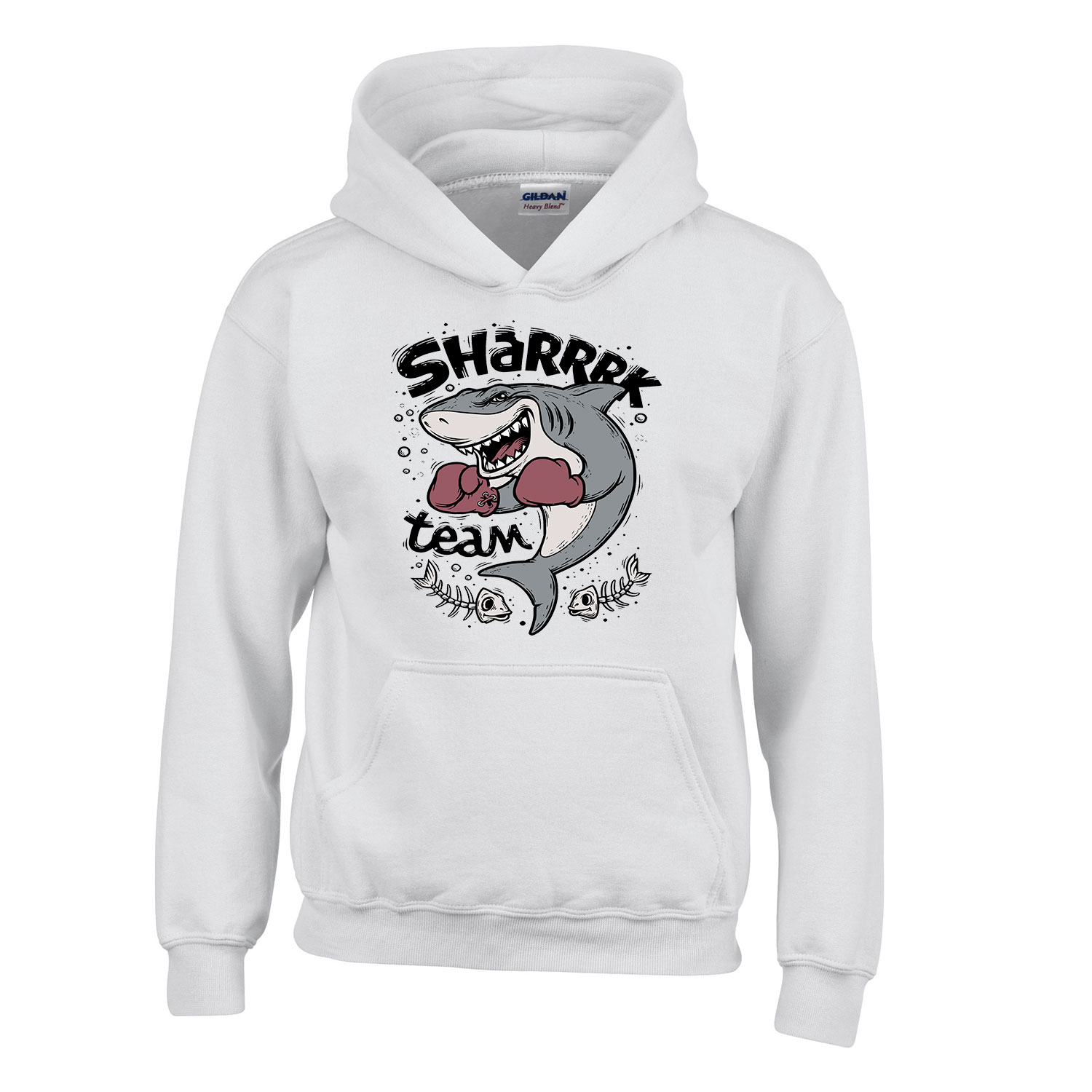 cápa shark team box Fehér Gyerek Kapucnis Pulóver