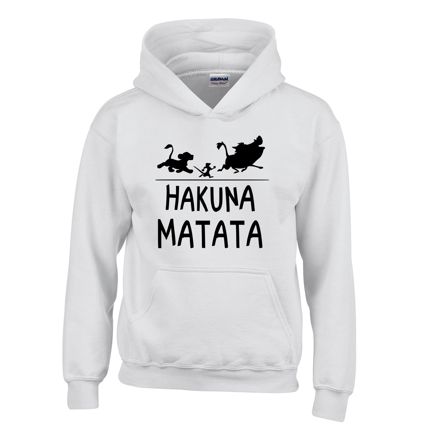 hakuna matata oroszlánkirály Fehér Gyerek Kapucnis Pulóver
