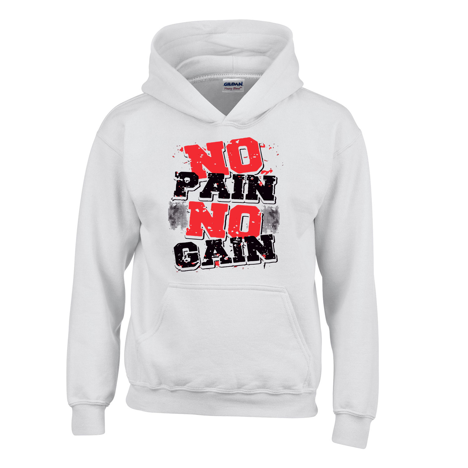 kondi kondizás no pain no gain kondis Fehér Gyerek Kapucnis Pulóver