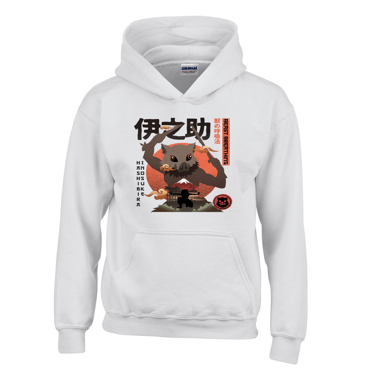 demon slayer inosuke Fehér Gyerek Kapucnis Pulóver