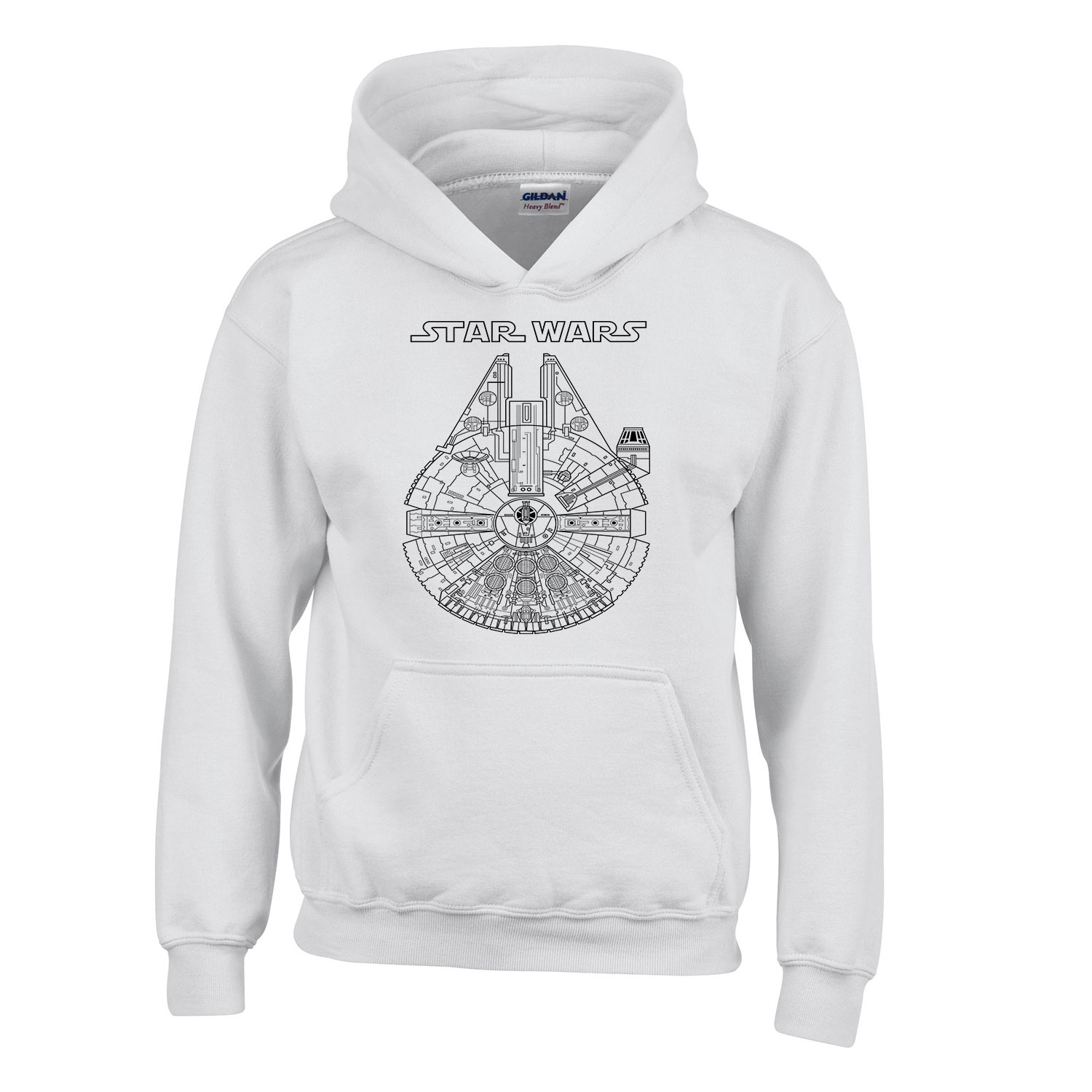 ezeréves sólyom star wars Fehér Gyerek Kapucnis Pulóver