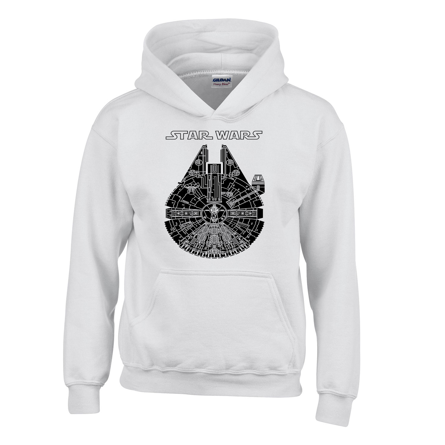 ezeréves sólyom star wars Fehér Gyerek Kapucnis Pulóver