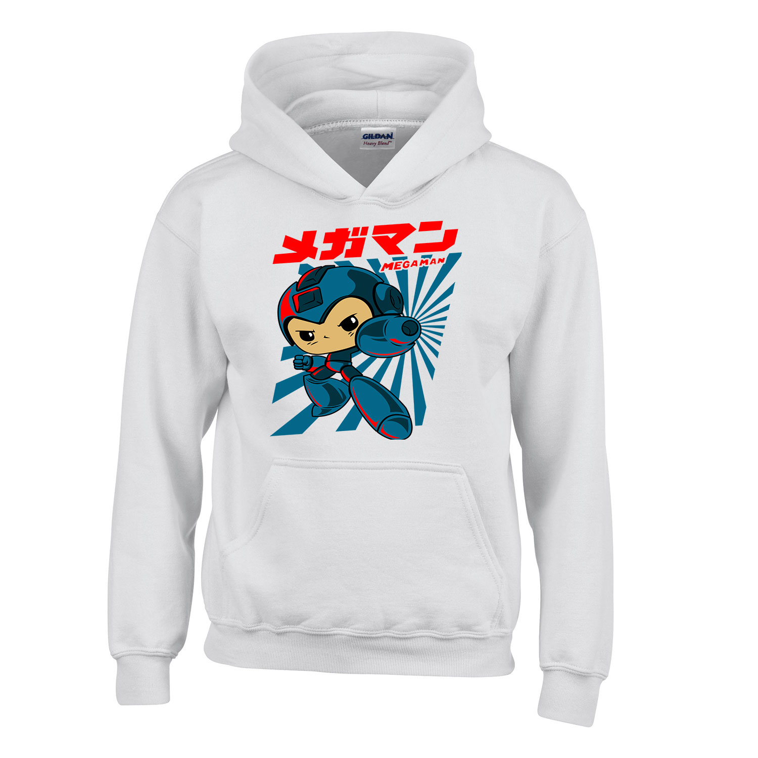 Megaman Fehér Gyerek Kapucnis Pulóver