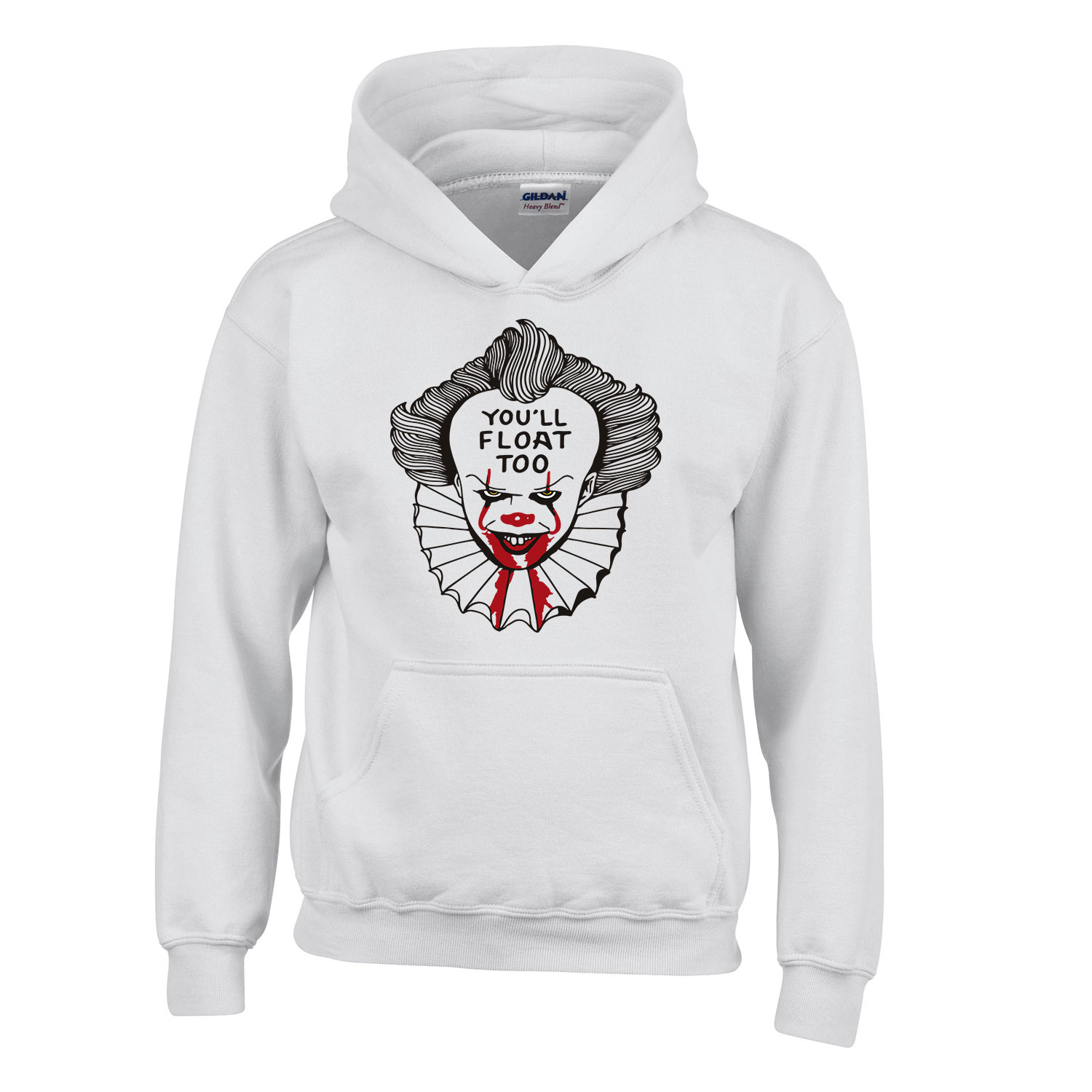 pennywise it az stephen king Fehér Gyerek Kapucnis Pulóver