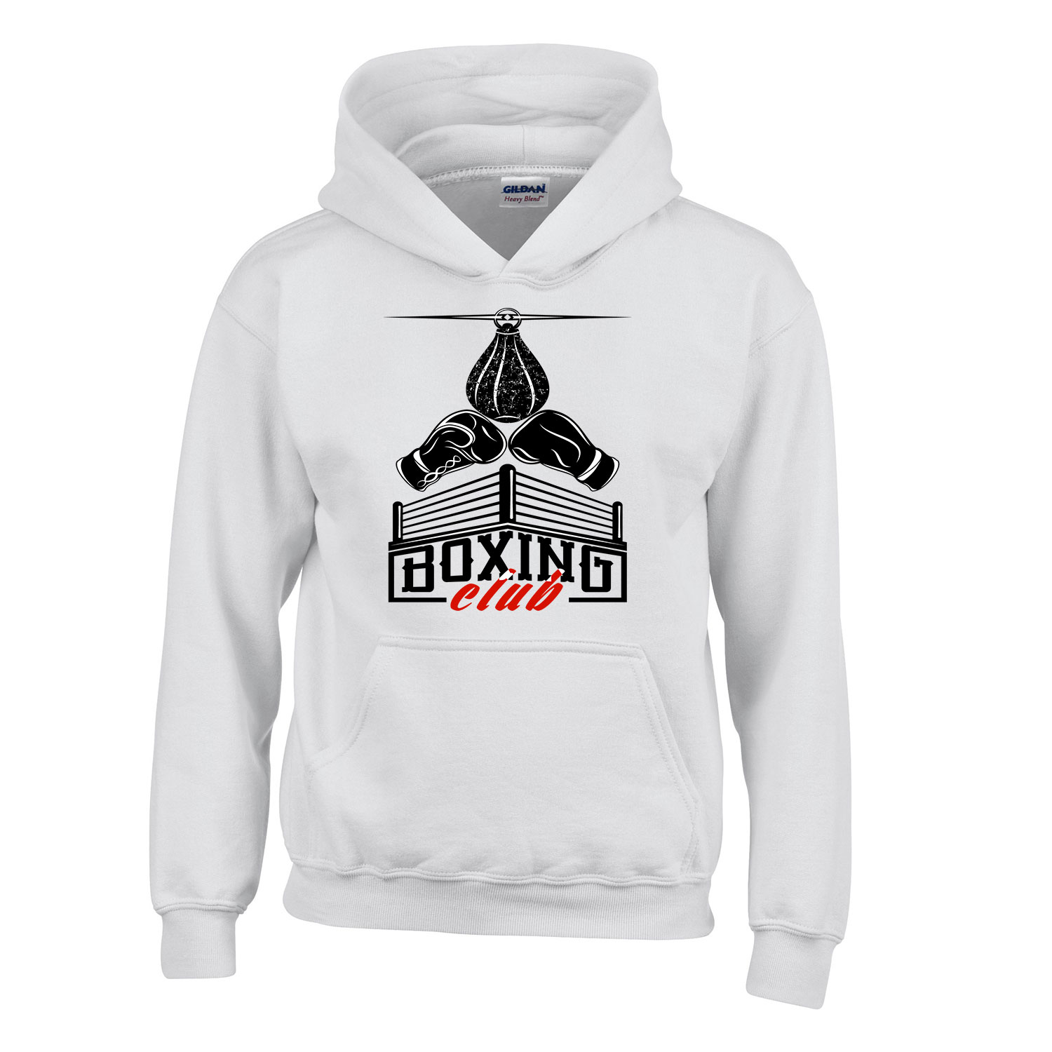 box boxing Fehér Gyerek Kapucnis Pulóver