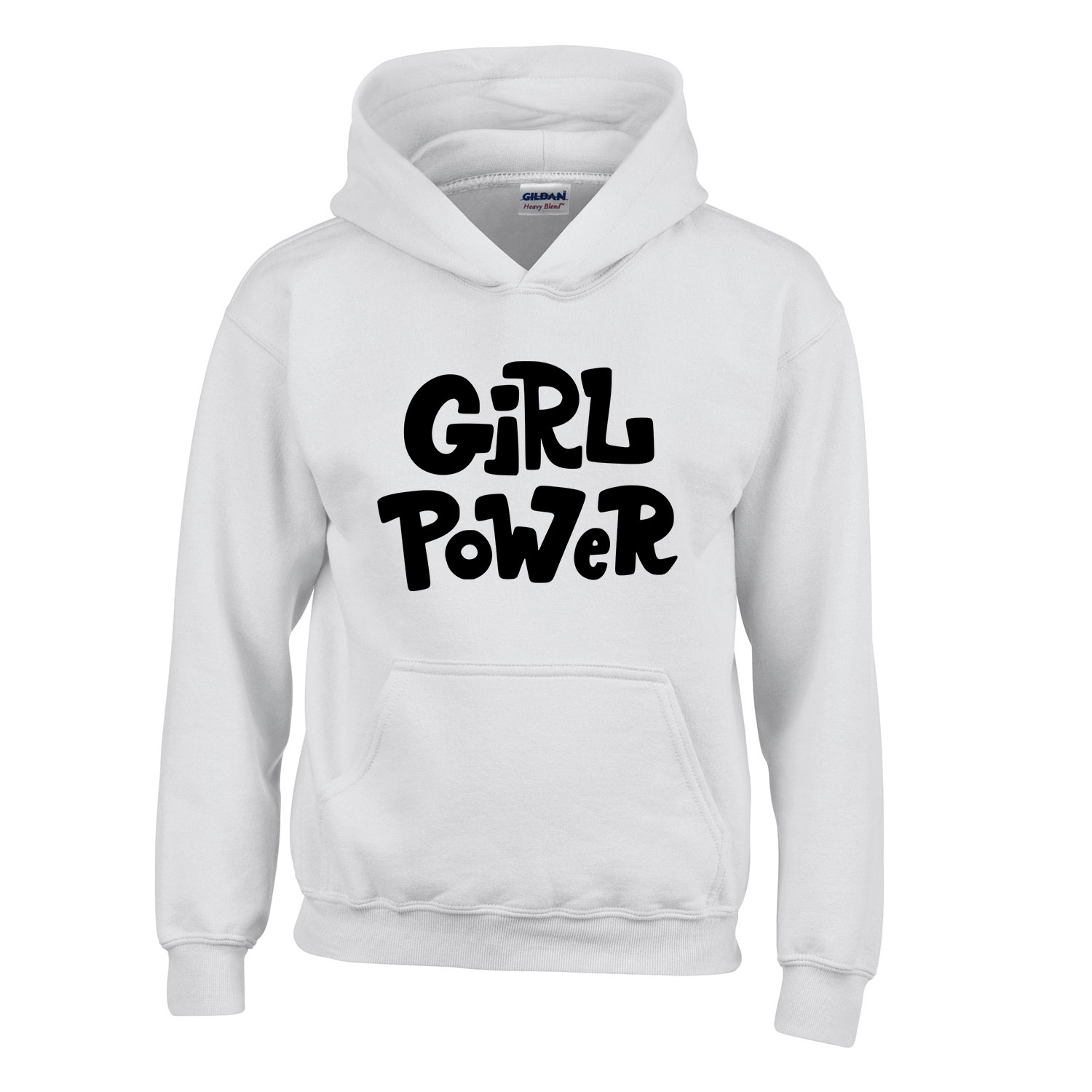 Girl Power Fehér Gyerek Kapucnis Pulóver