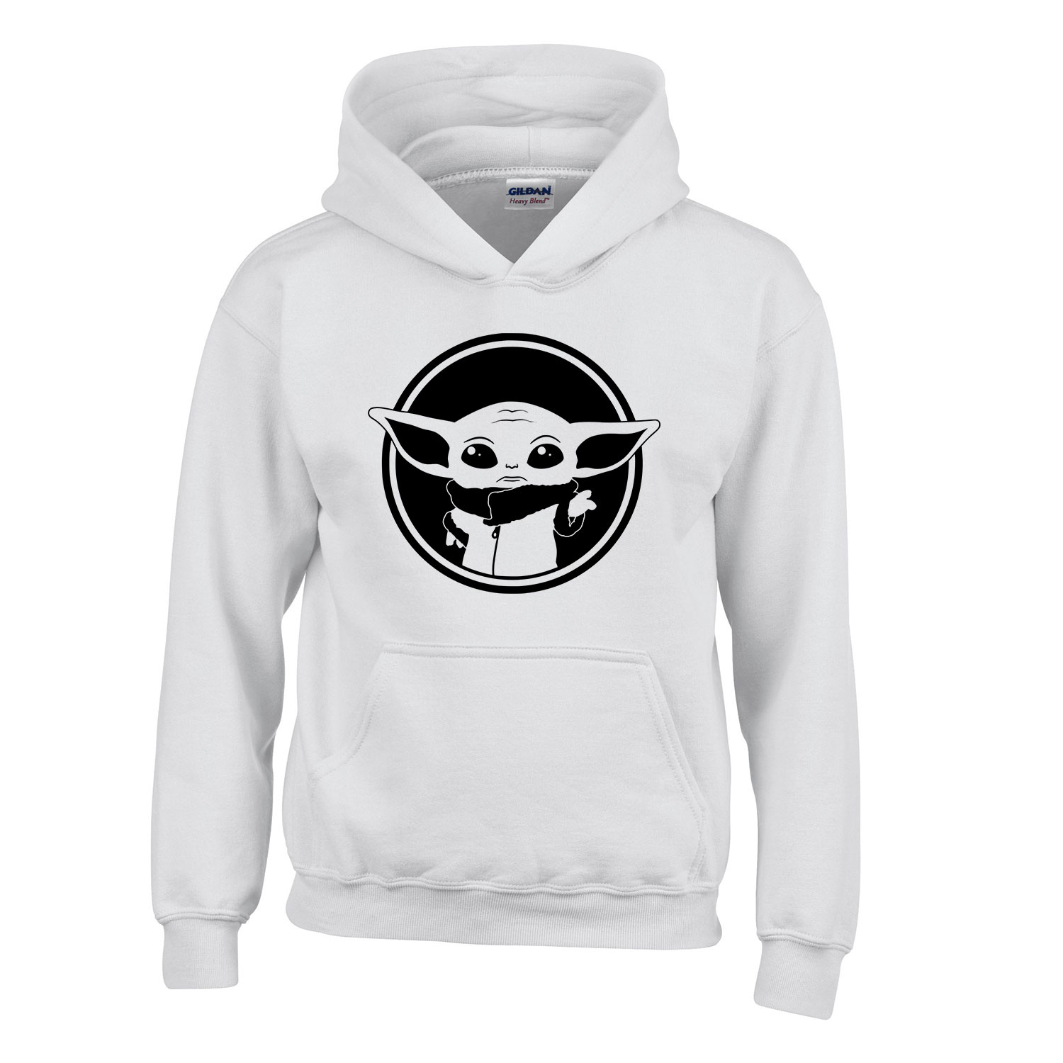 mandalorian baba yoda Fehér Gyerek Kapucnis Pulóver