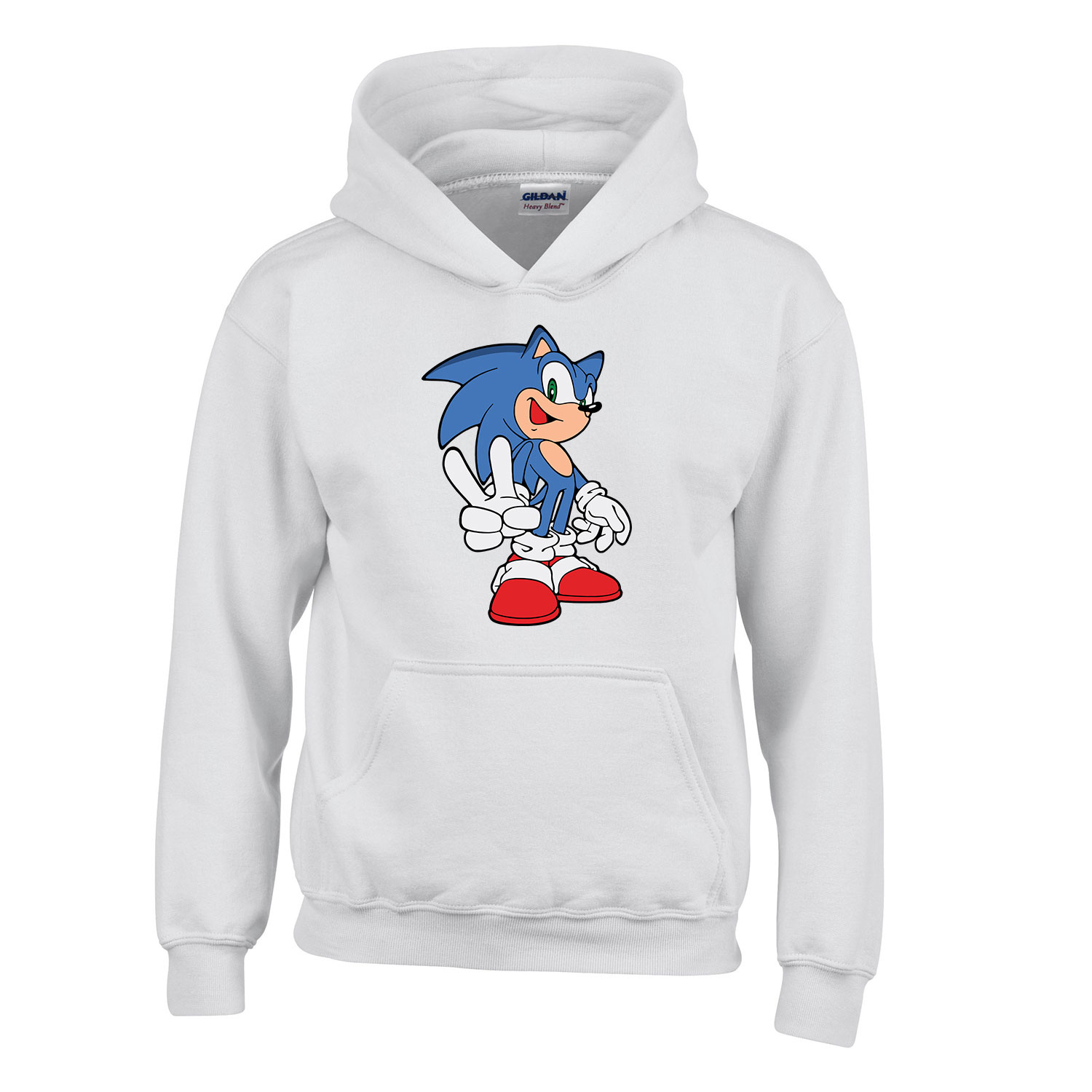 Sonic Fehér Gyerek Kapucnis Pulóver